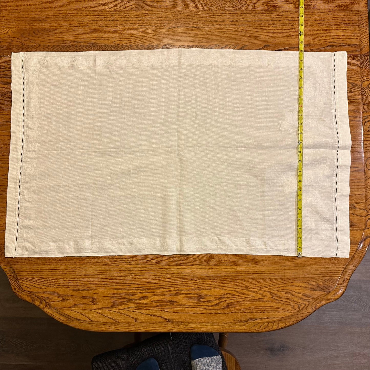 White Demask Table Runners, Set of 4