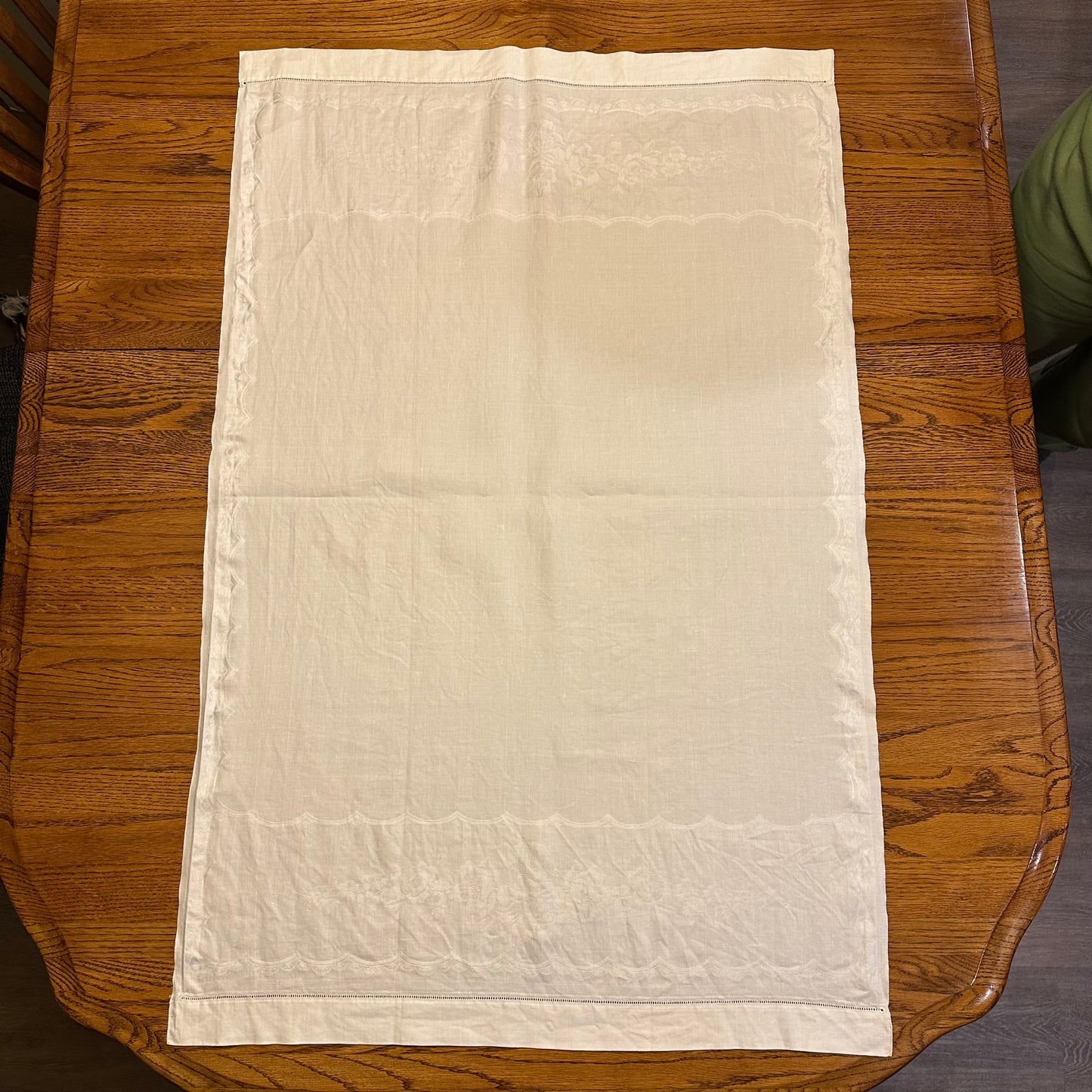 White Demask Table Runners, Set of 4