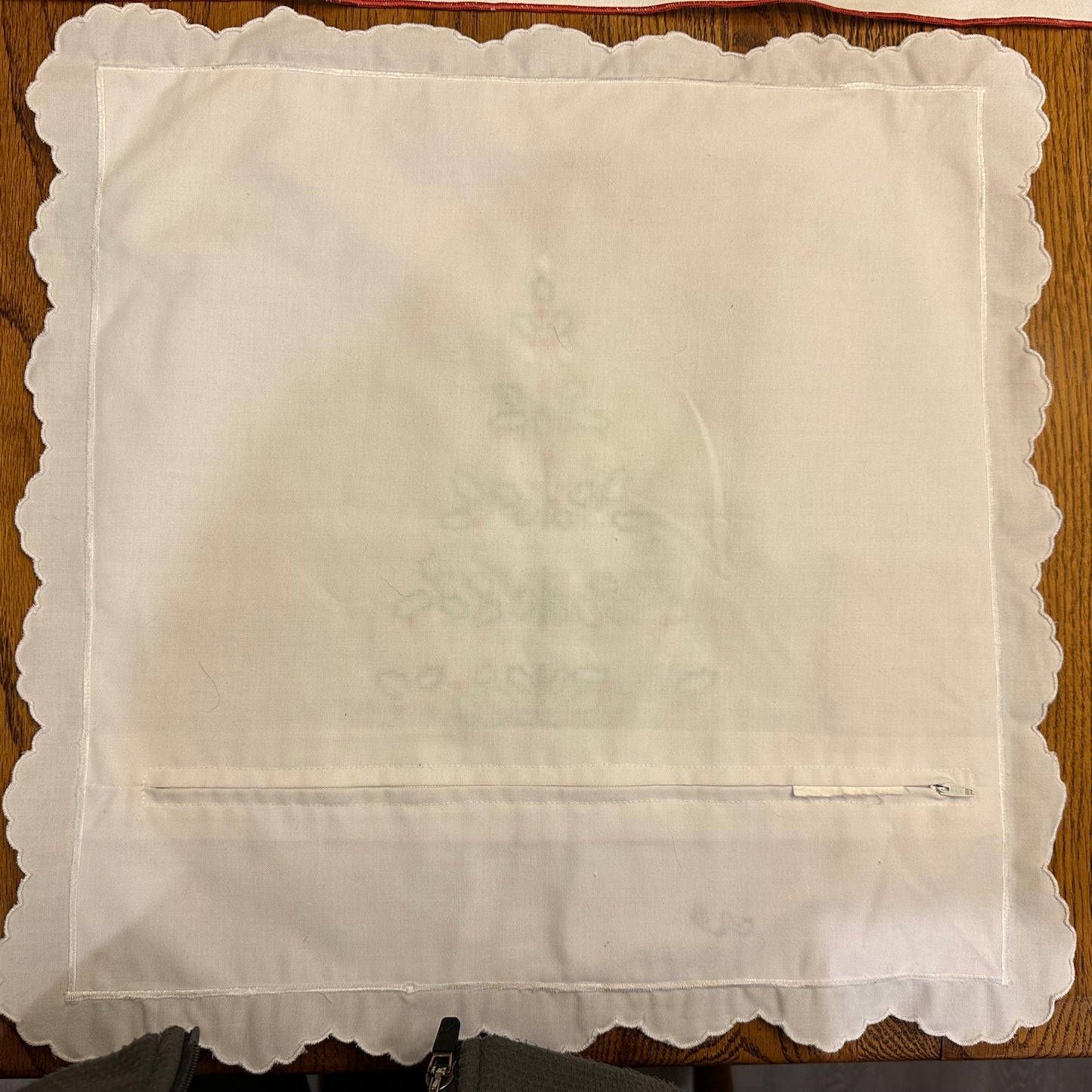 Christmas Pillow Case, Embroidered 18" Square