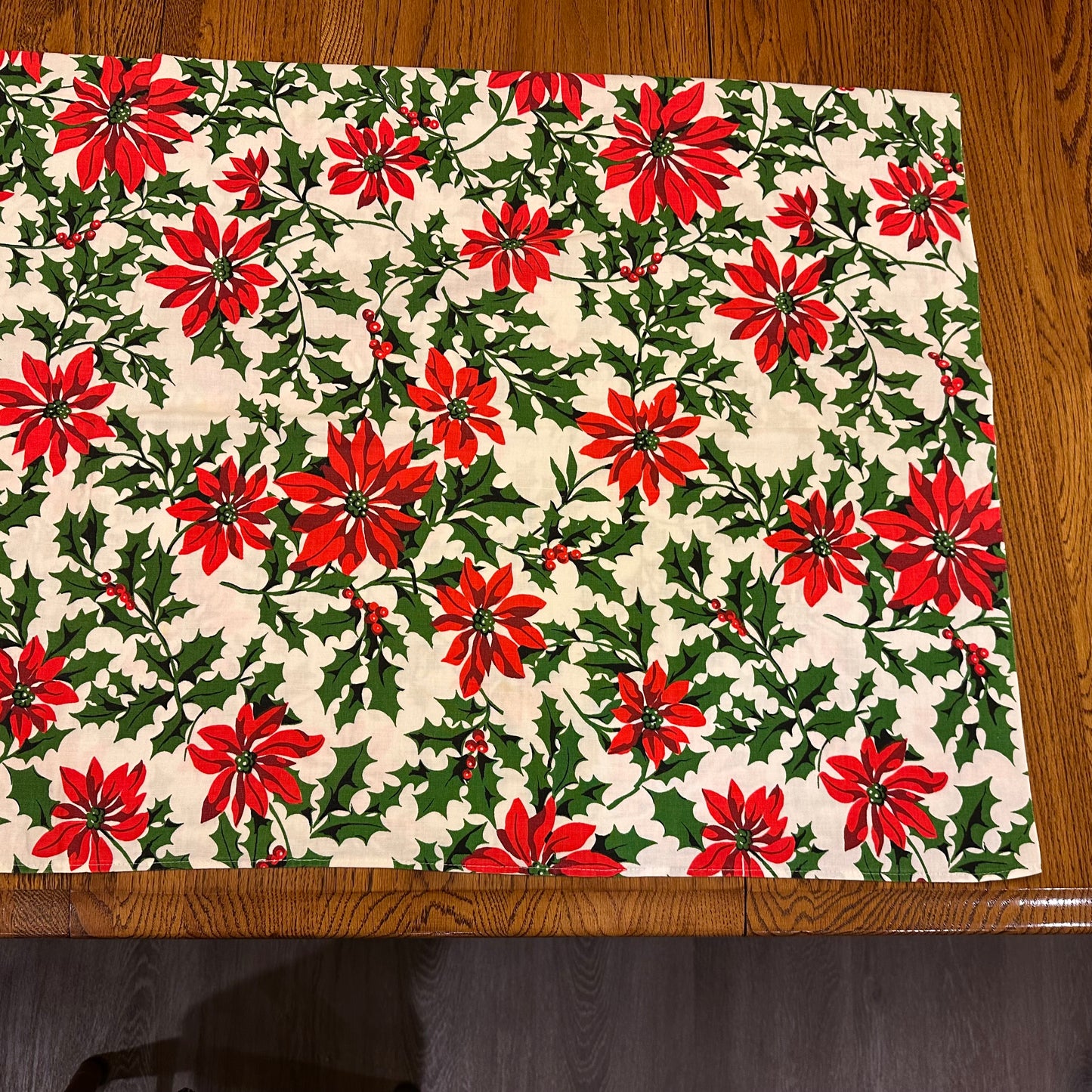 Holly and Berry Floral Tablecloth, 50 X 53