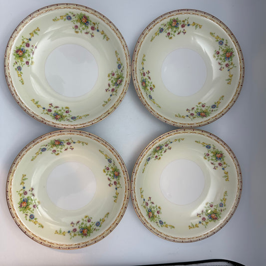 Yamaka China Rim Soup Bowl,Set of 4, YAM6 Pattern