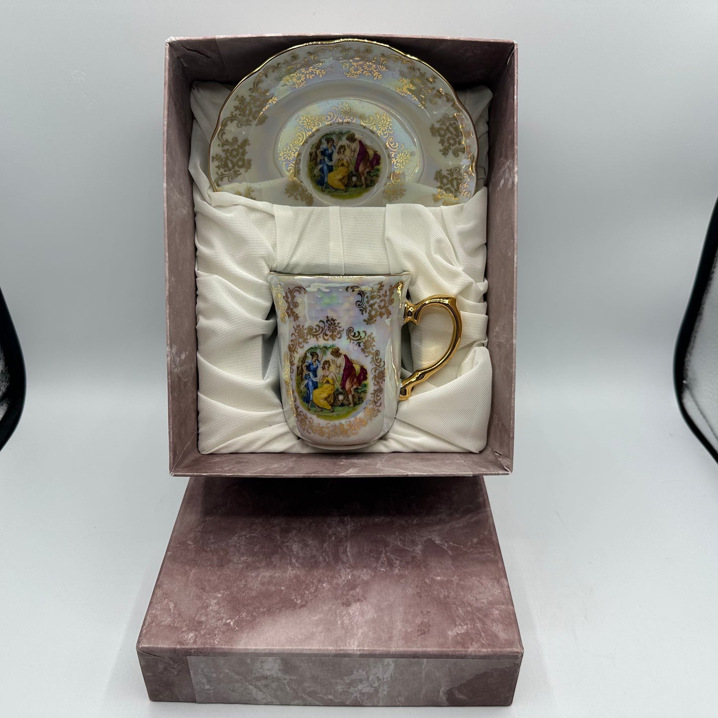 Czech Republic Gold Gilded Cup and Saucer