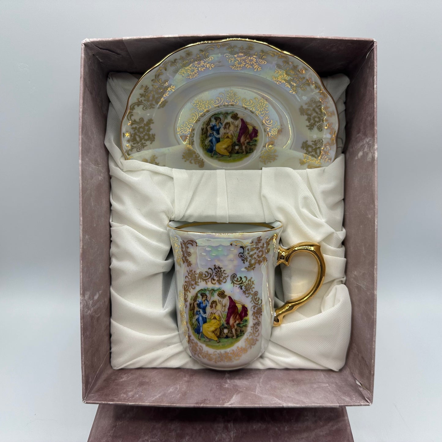 Czech Republic Gold Gilded Cup and Saucer