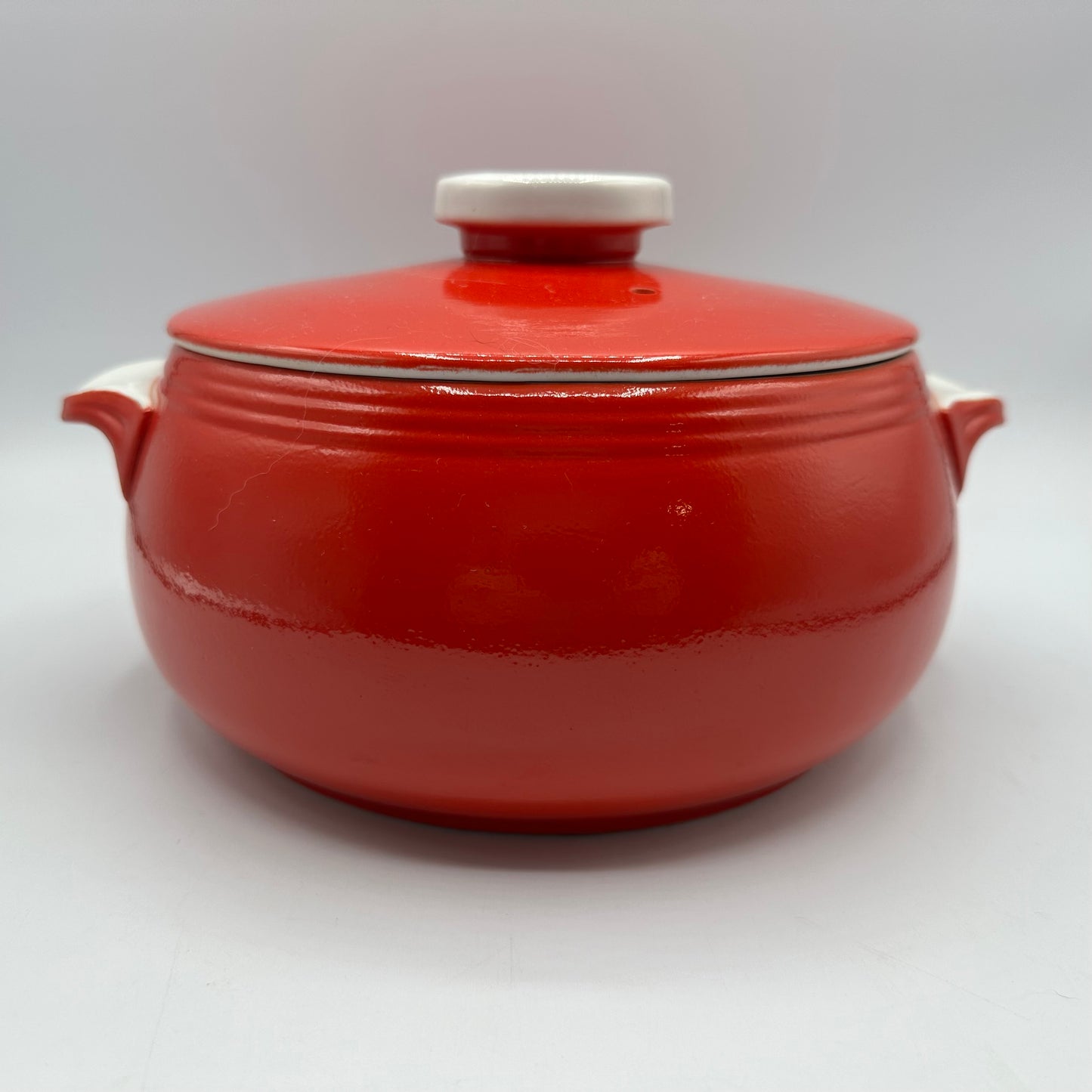 Hall Pottery Chinese Red Bean Pot 1940s Handled
