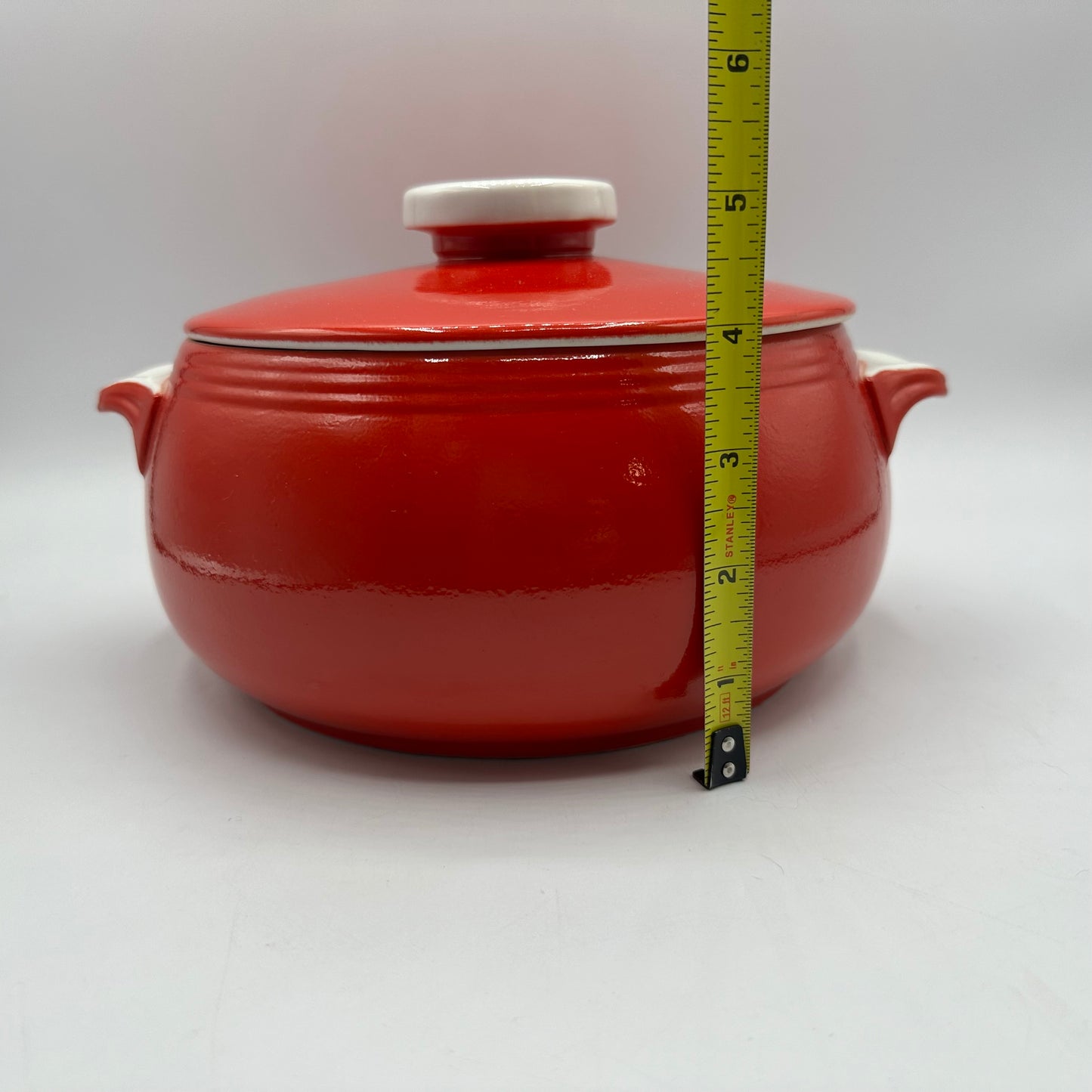 Hall Pottery Chinese Red Bean Pot 1940s Handled
