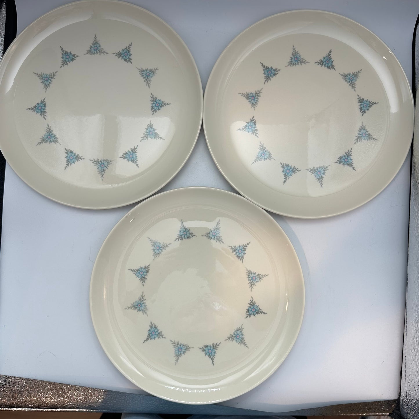 Taylor Smith & Taylor Co 10" Dinner Plates, Rhapsody Pattern, Set of 7