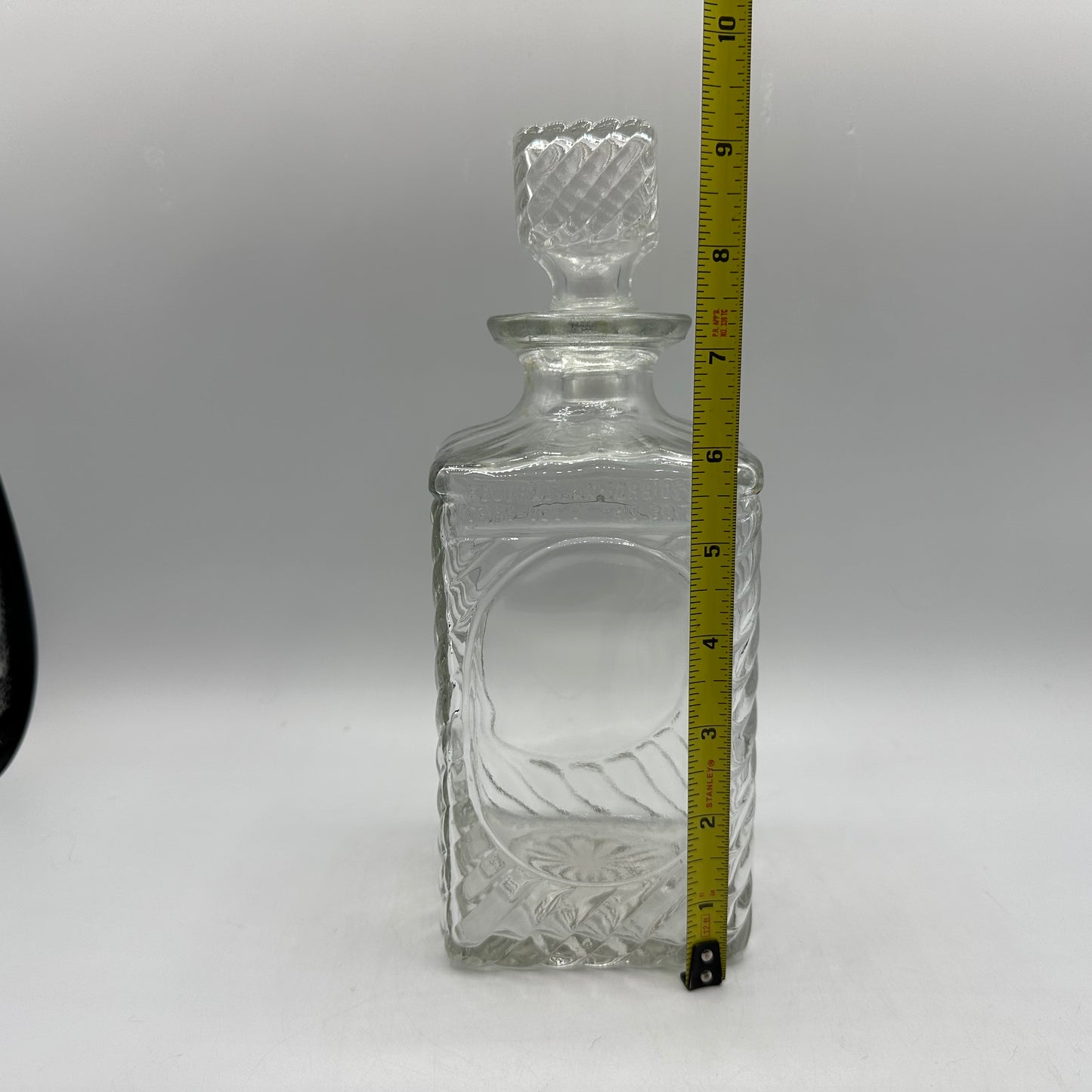 Old Mr. Boston Liquor Decanter Square with Swirls