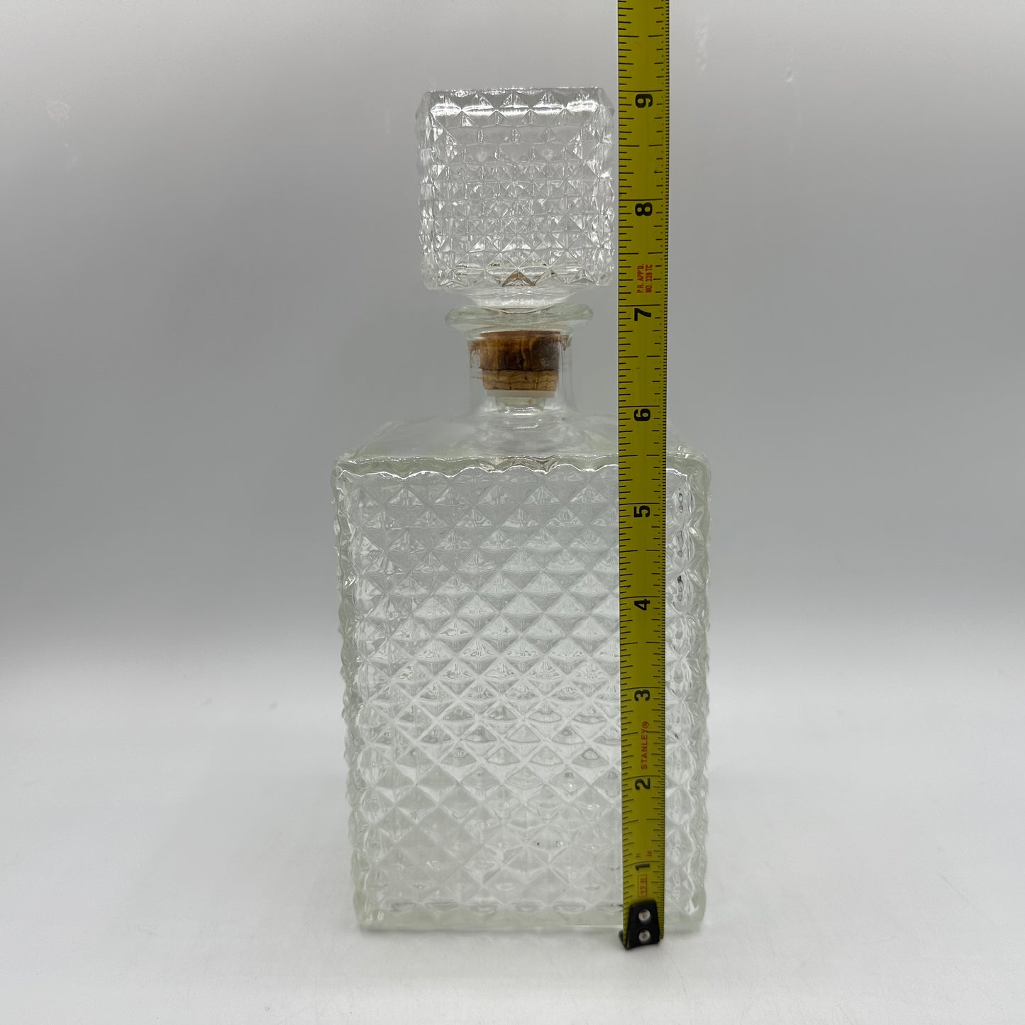 Diamond Pattern Glass Whisky Decanter, 1960s JW Whisky