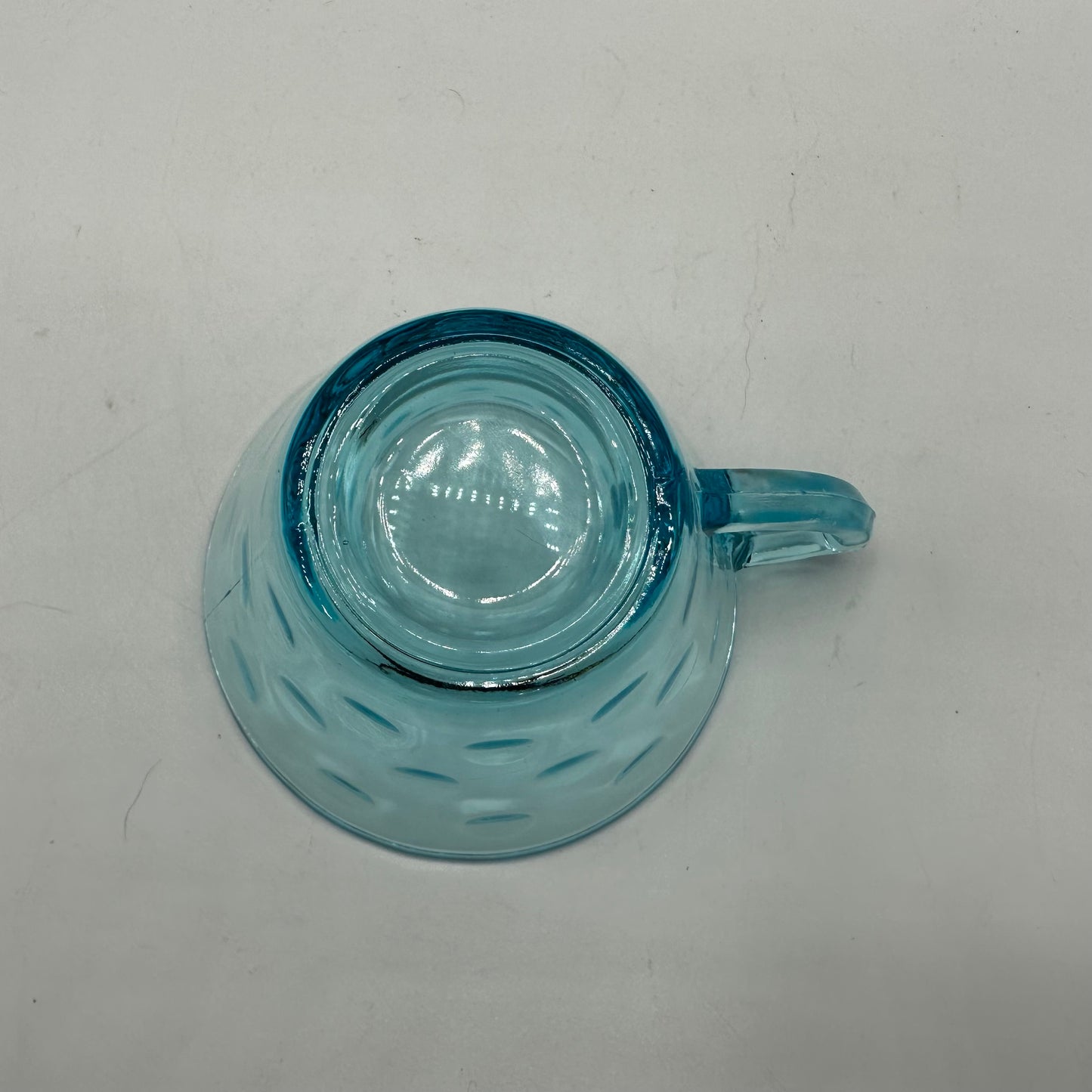 Hazel Atlas Turquoise Blue Capri Dot Cup & Saucer