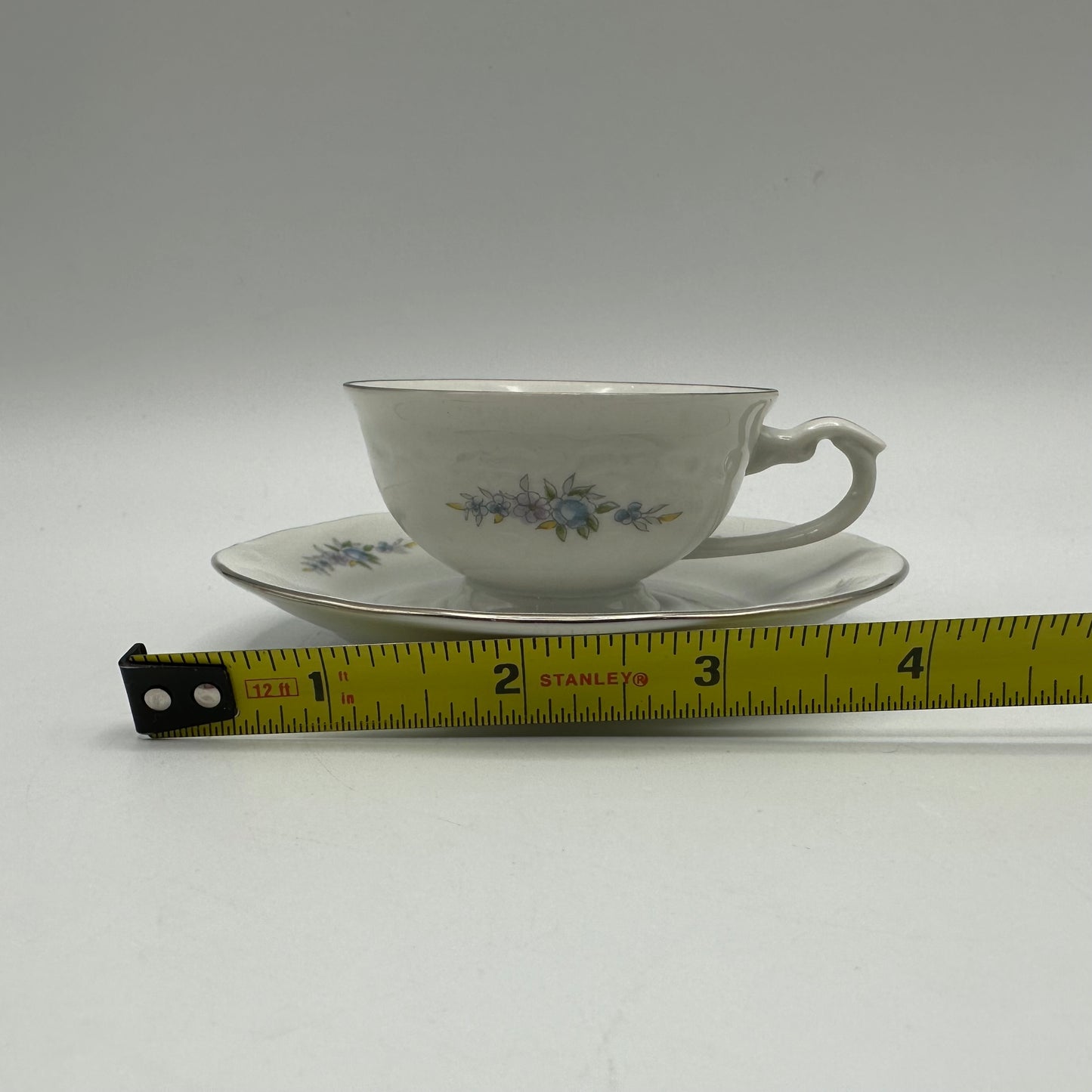 Chodziez Cup & Saucer Blue Floral Swag, Set of 2