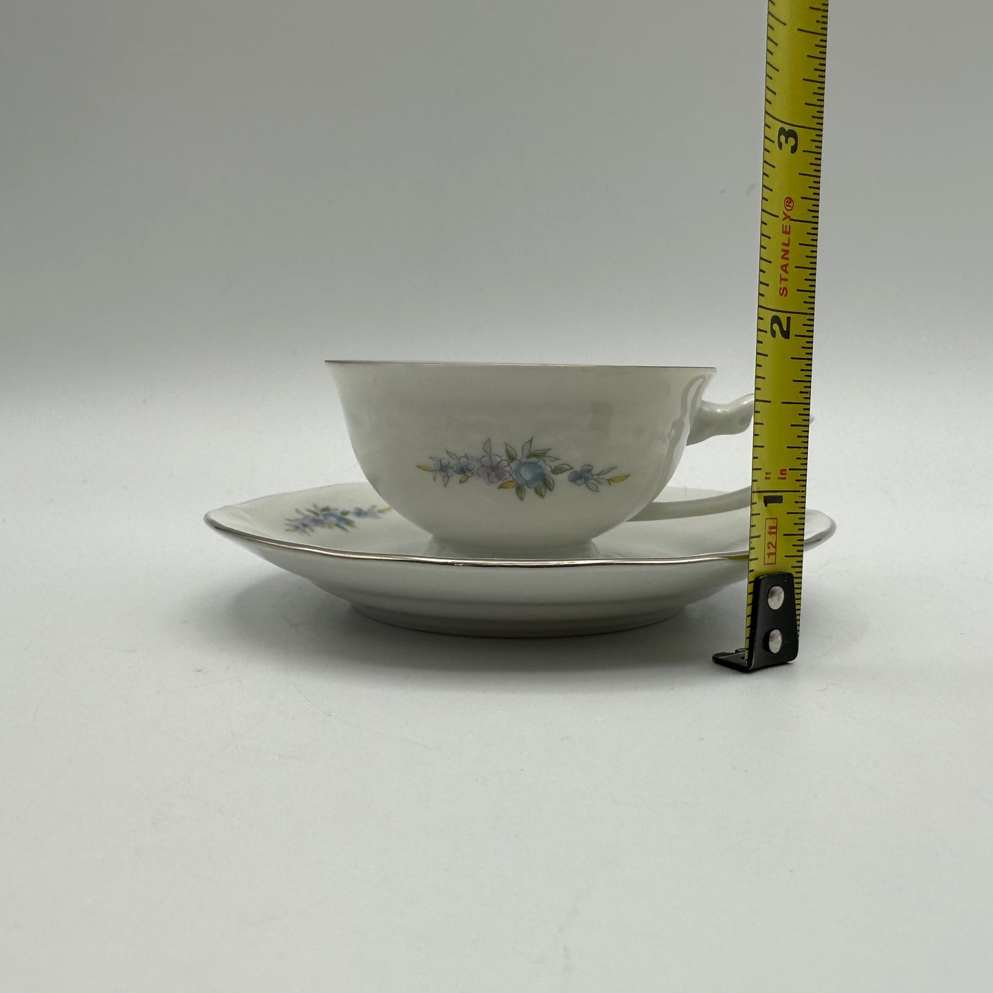 Chodziez Cup & Saucer Blue Floral Swag, Set of 2