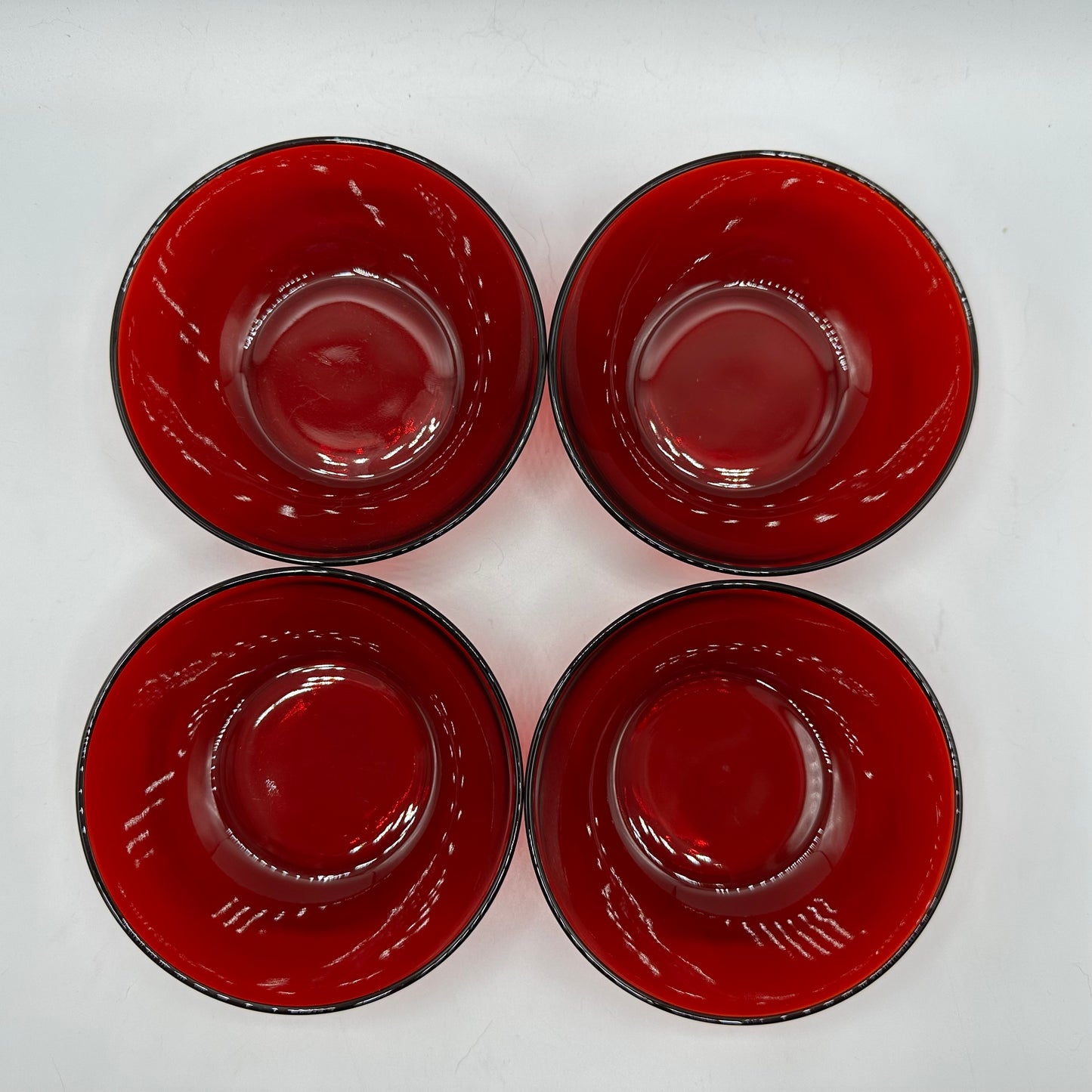 Royal Ruby Small Berry Bowl Anchor Hocking, Set of 4