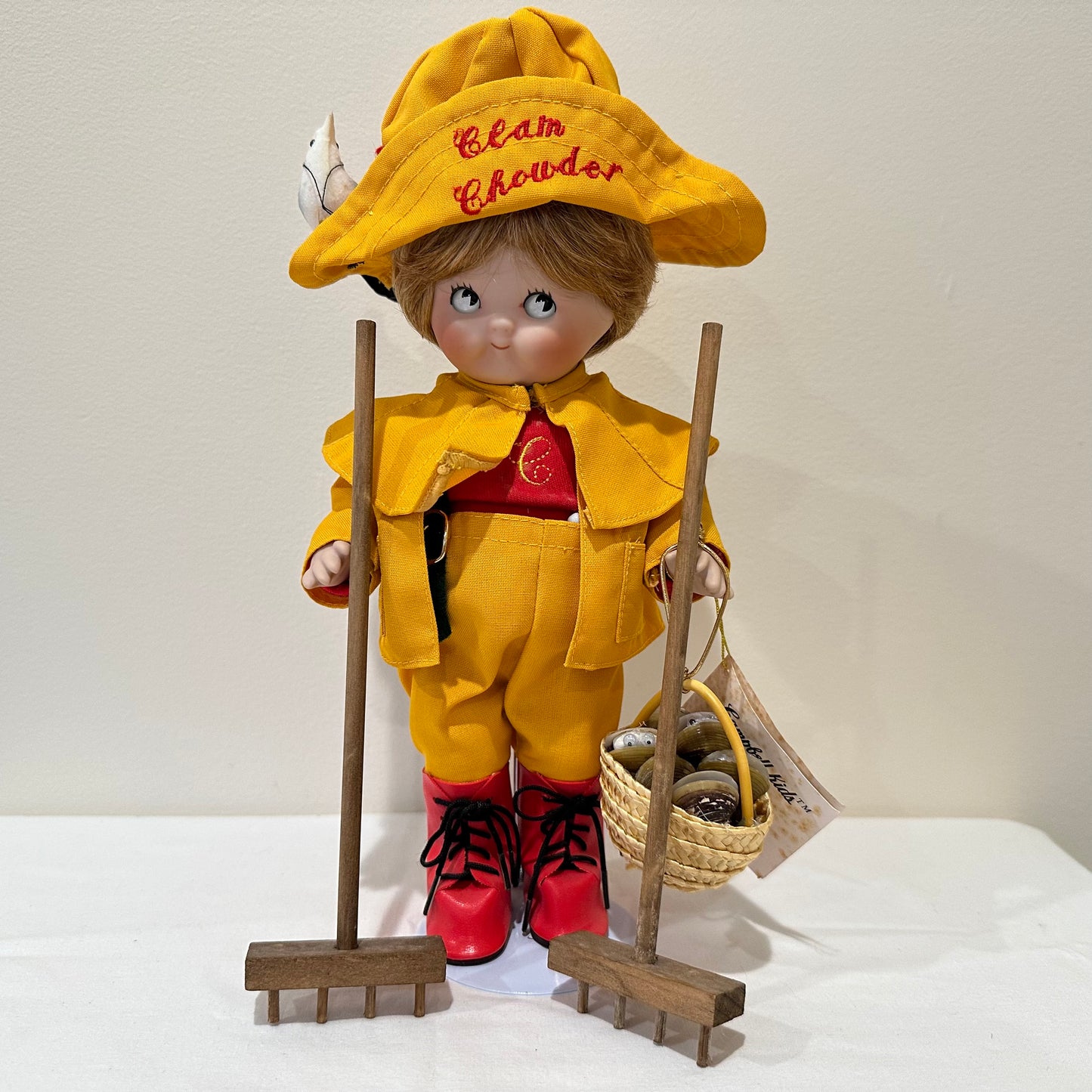 Campbell Kids at Work Series Collectible Porcelain Doll "Clam Digger"