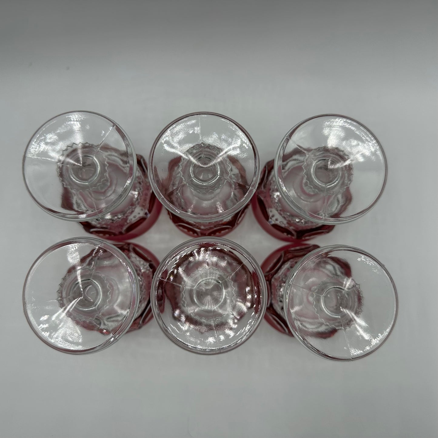 Colony Ruby Crown Liquor Cocktail Glasses, Set of 6