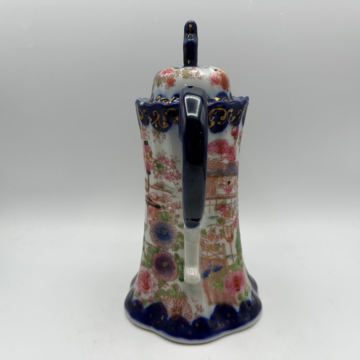 Japenese Hand Painted Geisha Blue Chocolate Pot