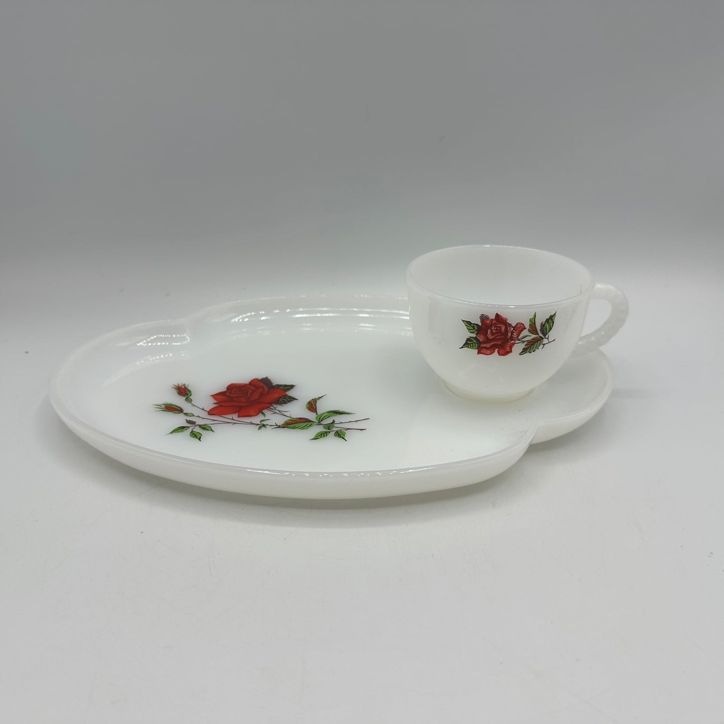 Federal Glass Rosecrest Snack Set, 8 Piece Set