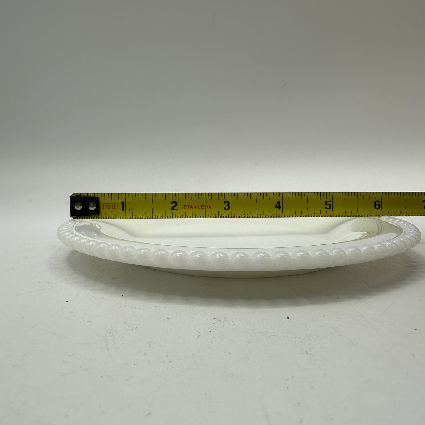 Westmoreland Milk Glass Beaded Edge Cup, Saucer and Plate, Set of 3
