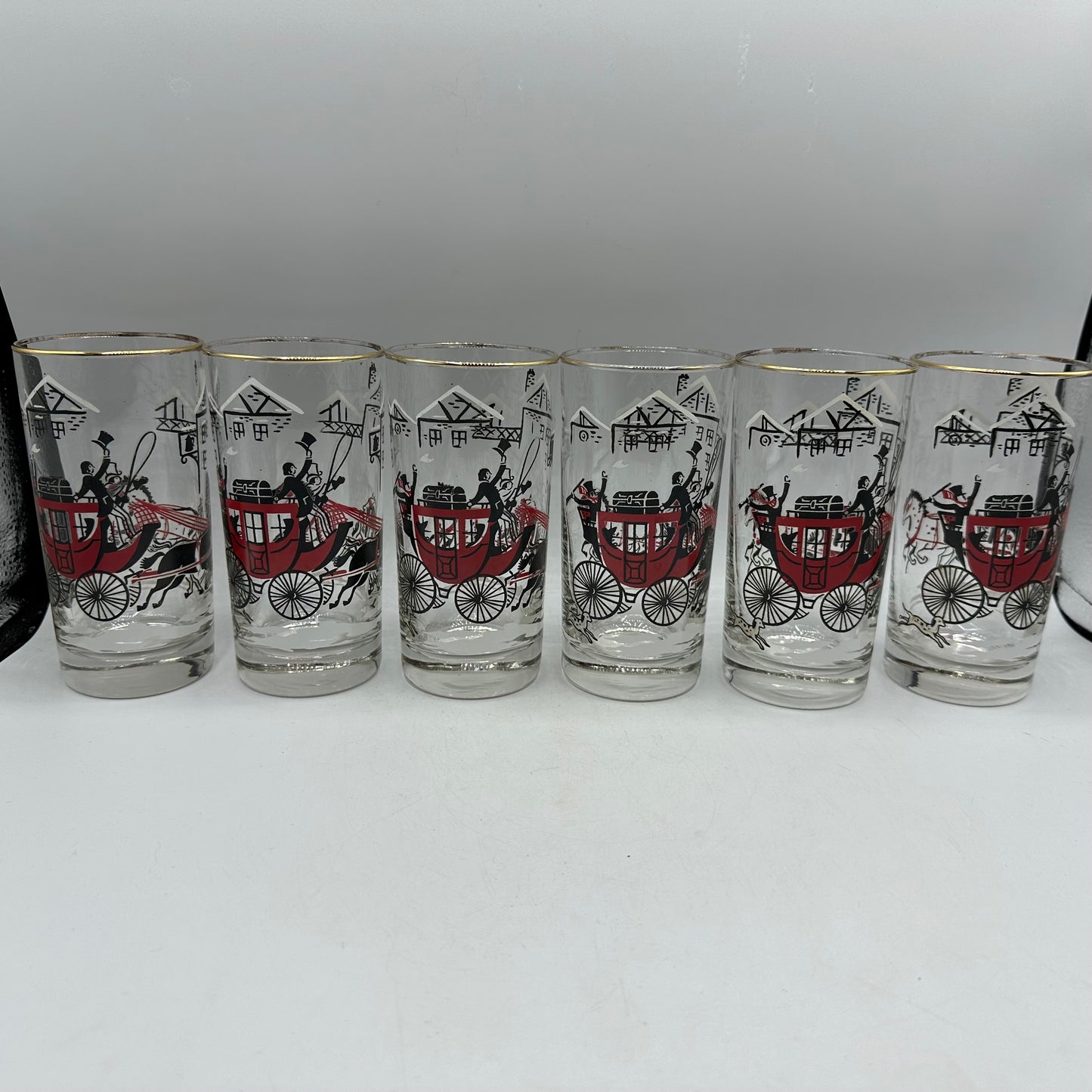 Libbey Stagecoach Tumblers with Carrier, Set of 6
