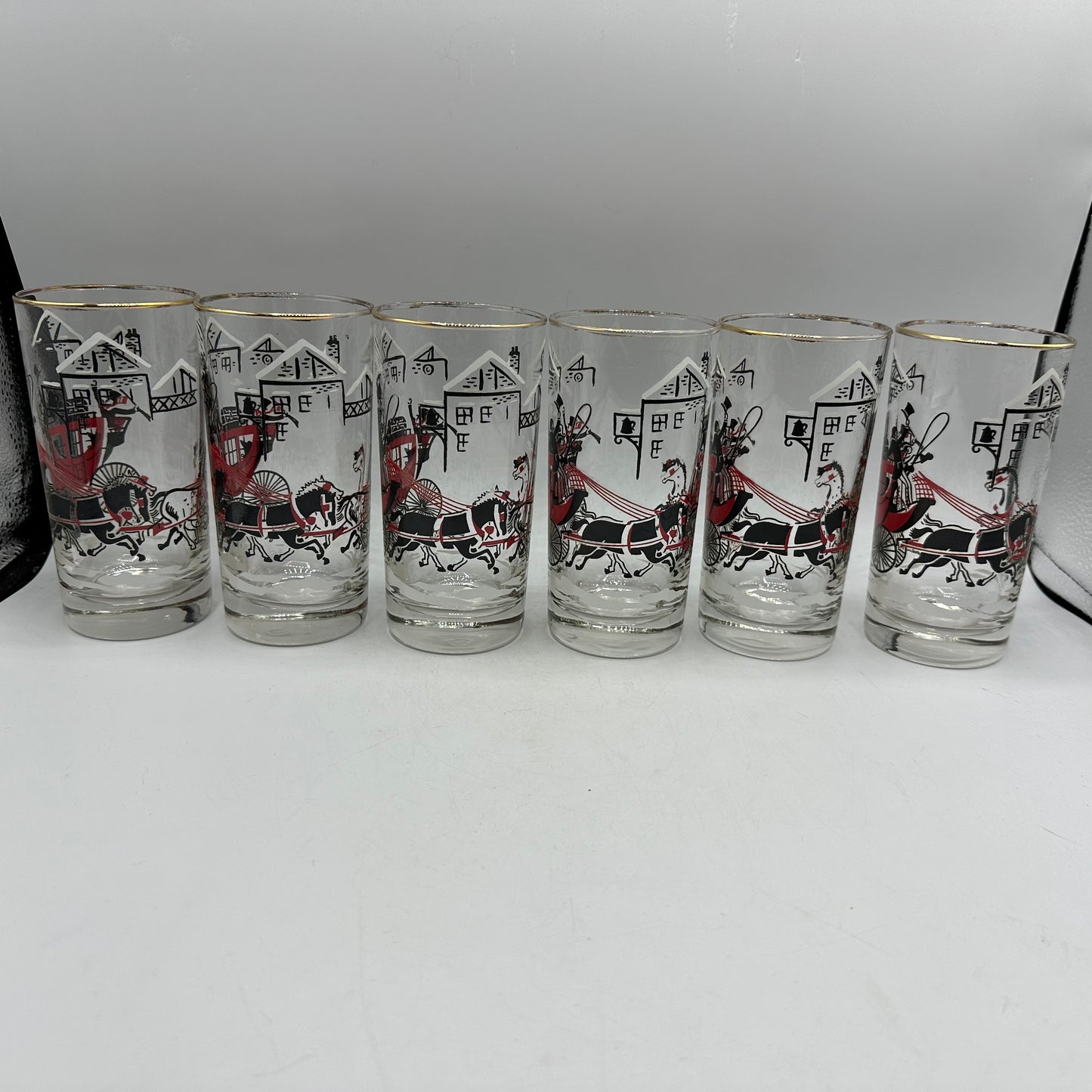 Libbey Stagecoach Tumblers with Carrier, Set of 6
