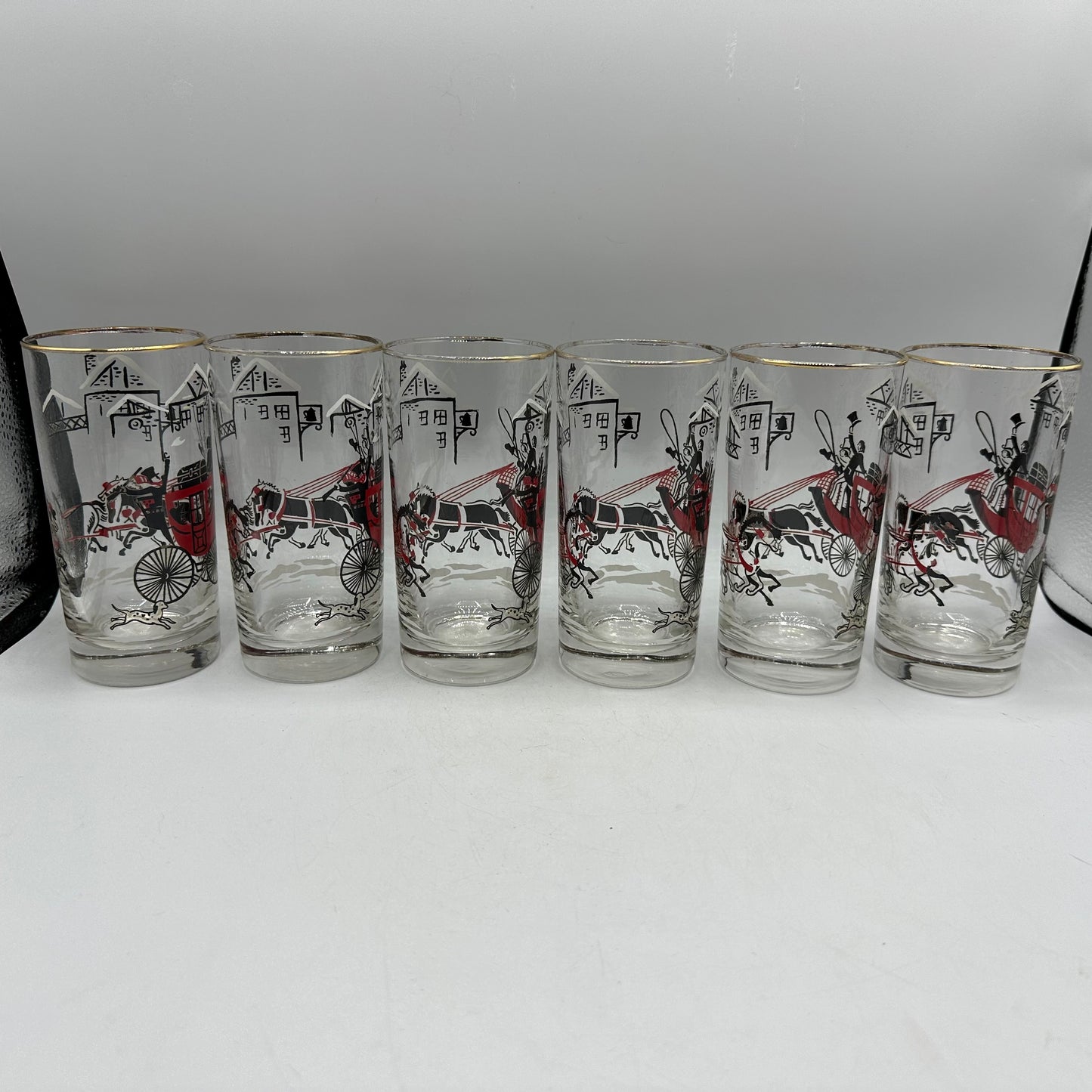 Libbey Stagecoach Tumblers with Carrier, Set of 6