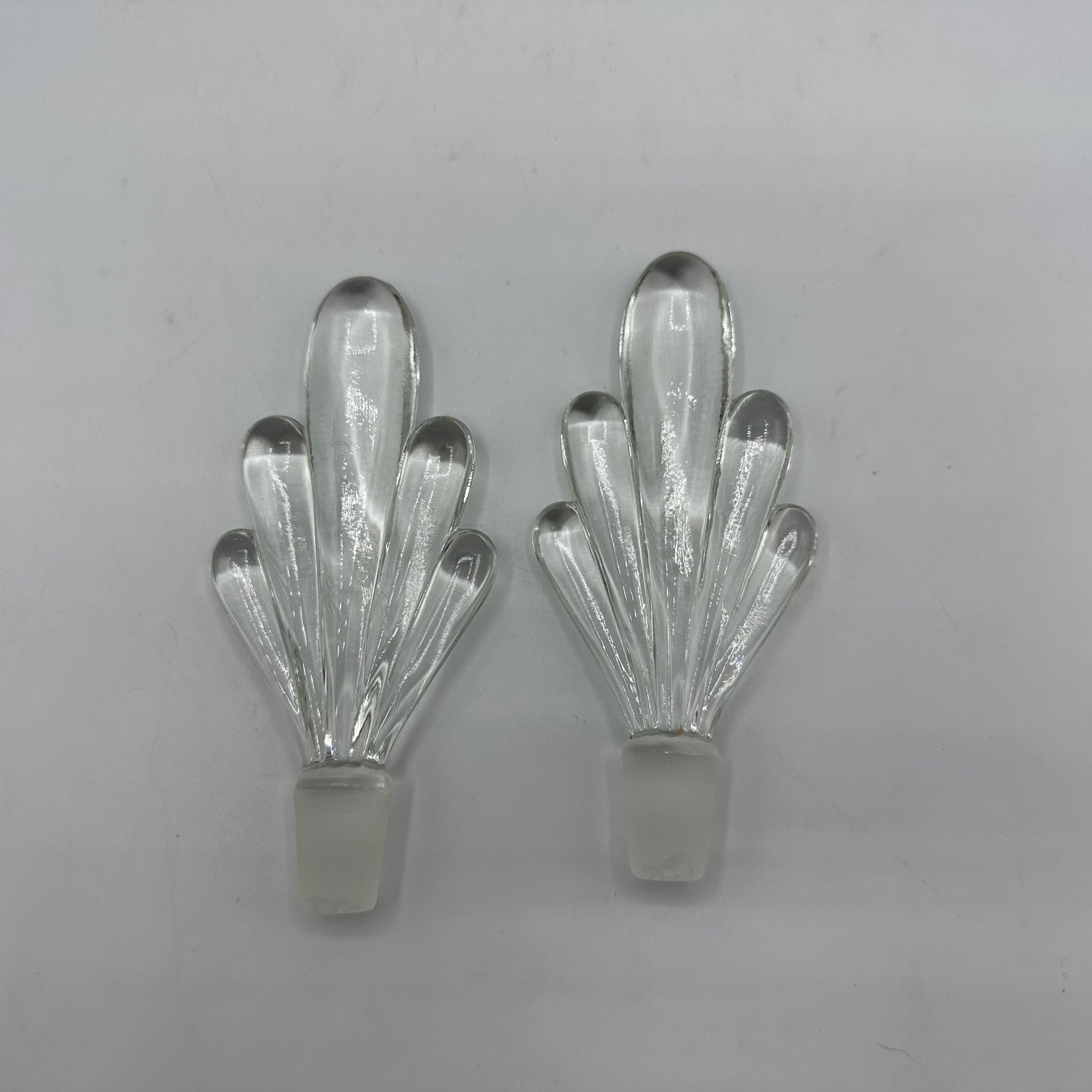 Art Deco Perfume Bottles, Clear, Set of 2