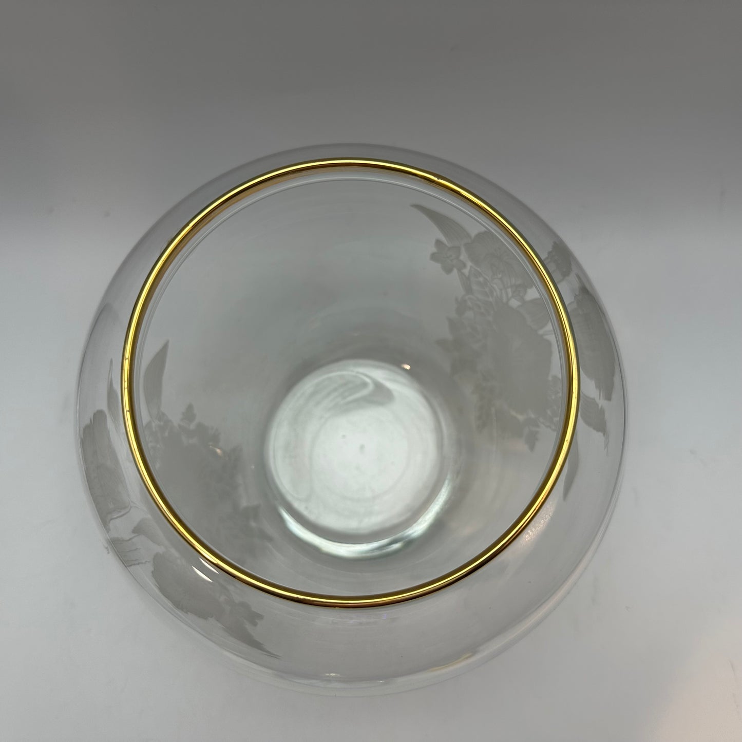 Vintage Pasabahce Glass Lidded Jar Floral Design