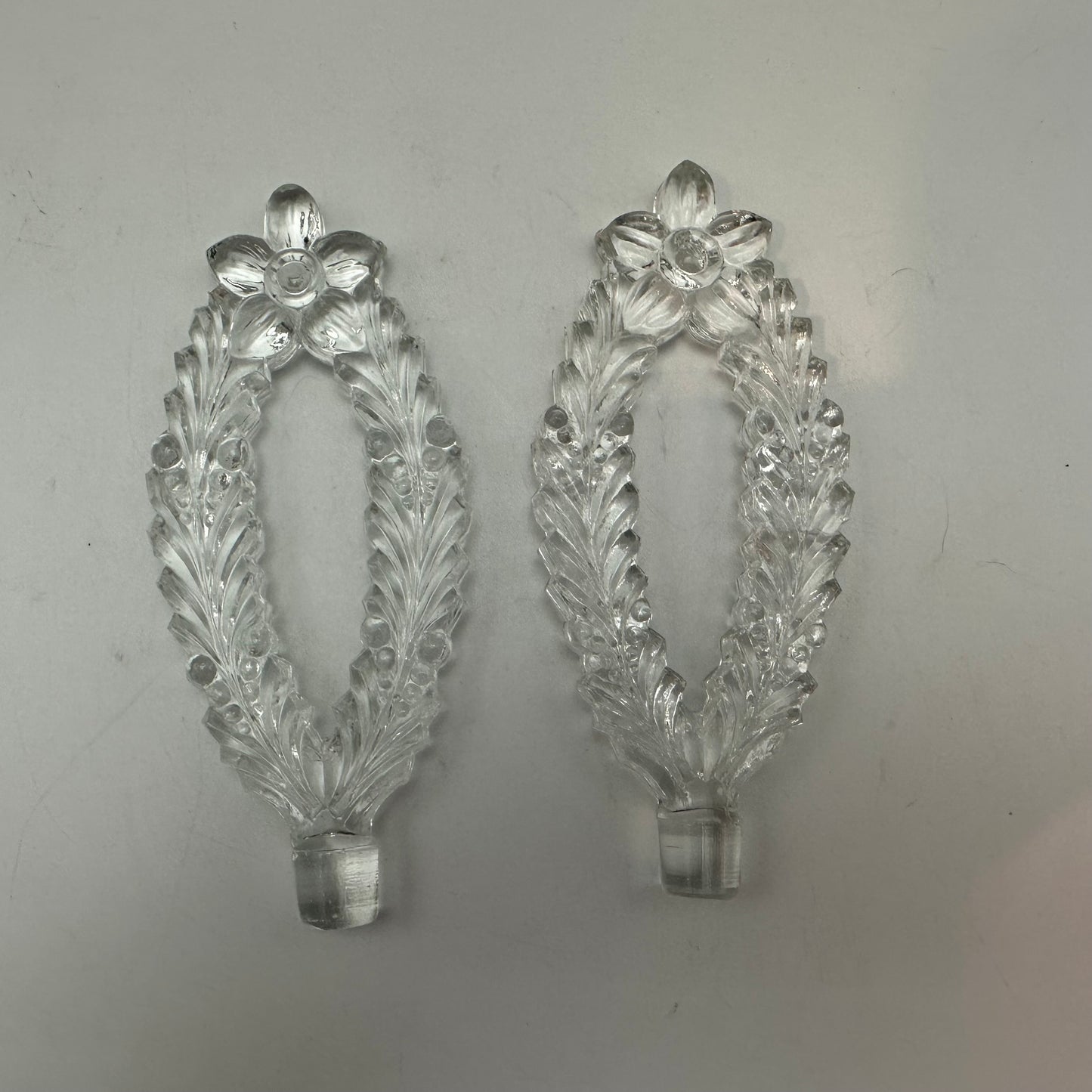 Glass Perfume Bottles, Floral Design, Set of 2