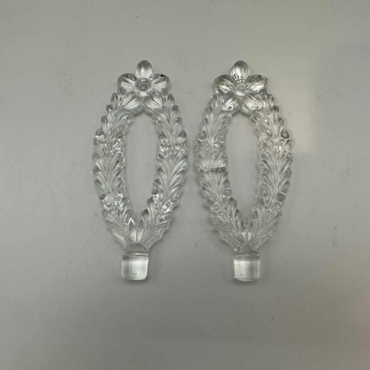 Glass Perfume Bottles, Floral Design, Set of 2