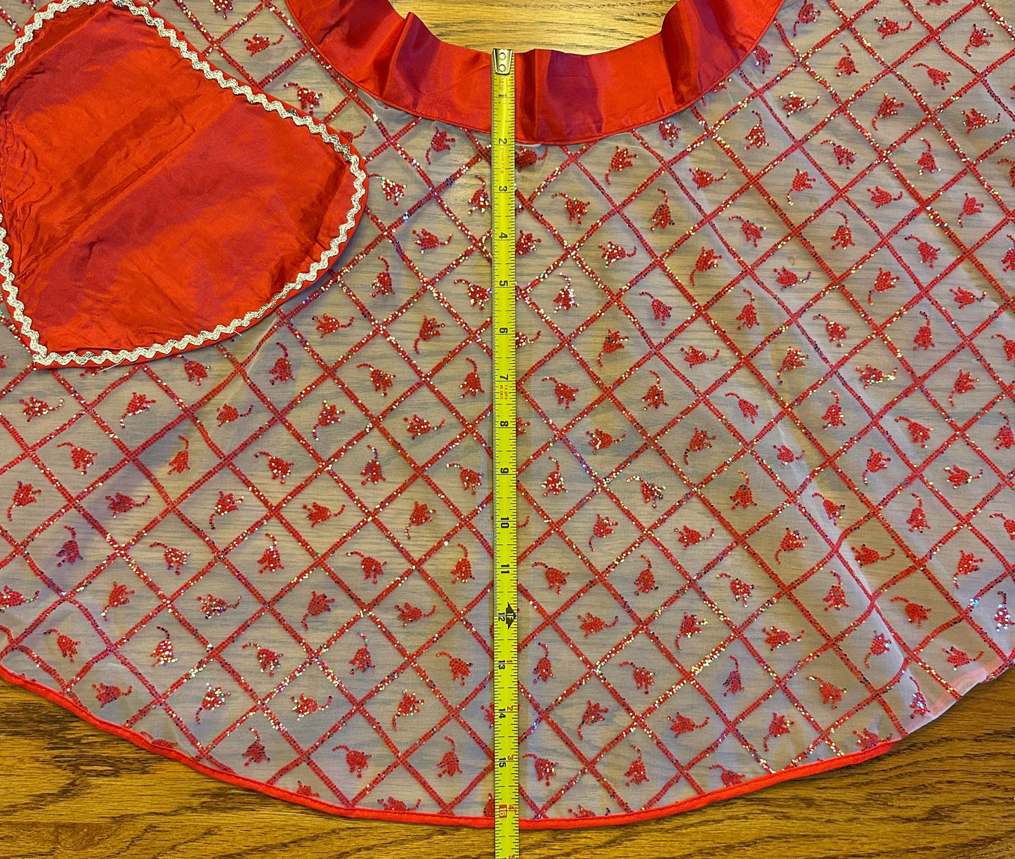 Sheer Red and White Hostess Apron, 1950s -1960s