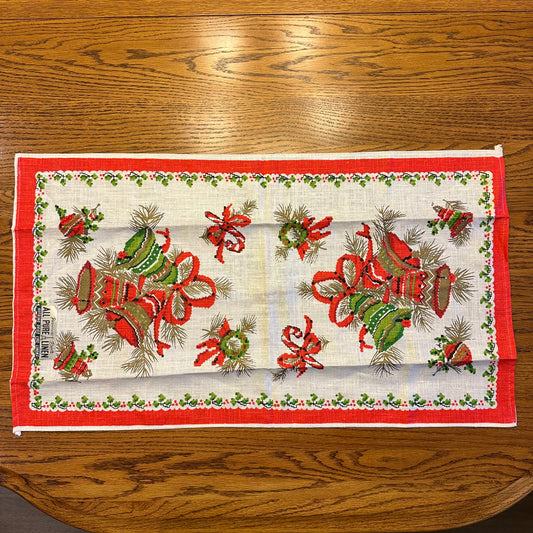 Christmas Linen Towel, New, Vintage