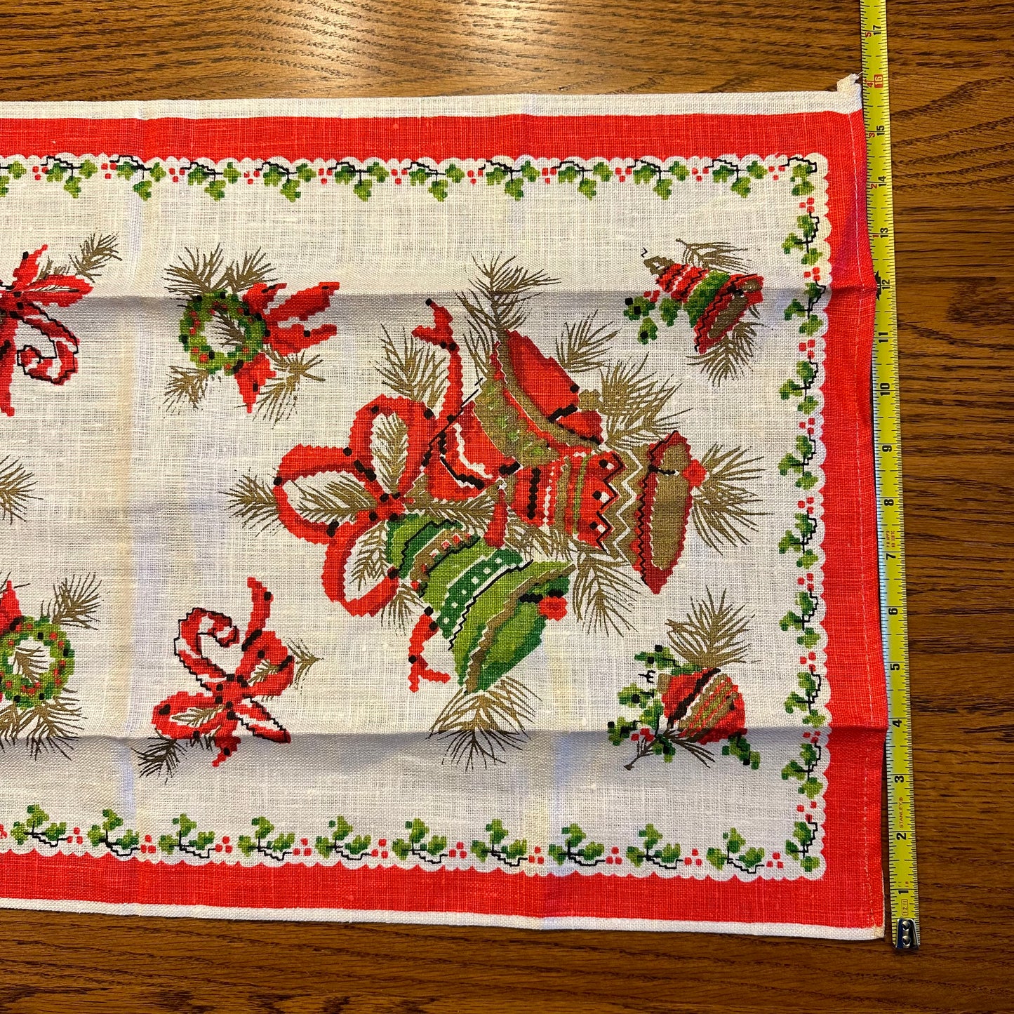 Christmas Linen Towel, New, Vintage
