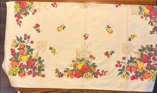 Fruit Pattern Light Yellow Tablecloth