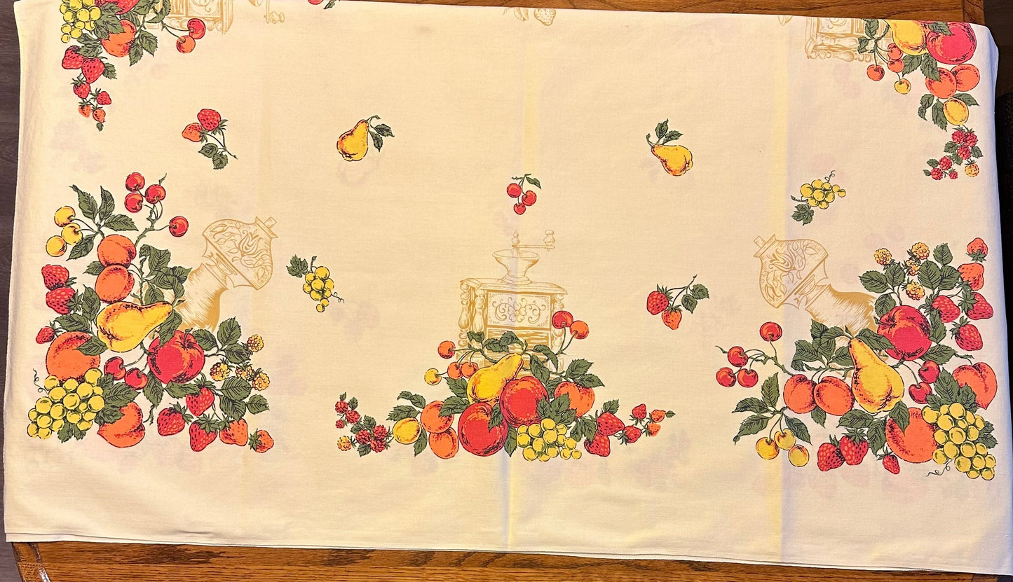Fruit Pattern Light Yellow Tablecloth