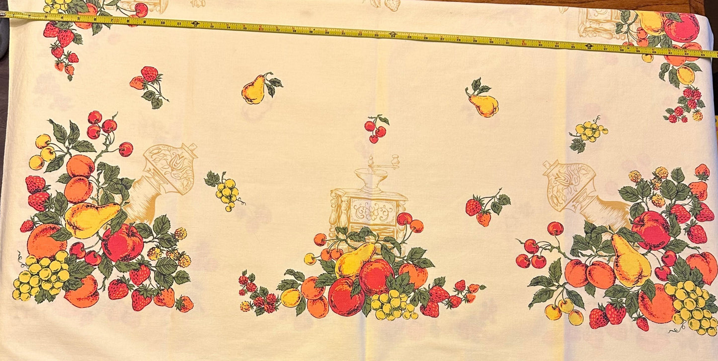Fruit Pattern Light Yellow Tablecloth