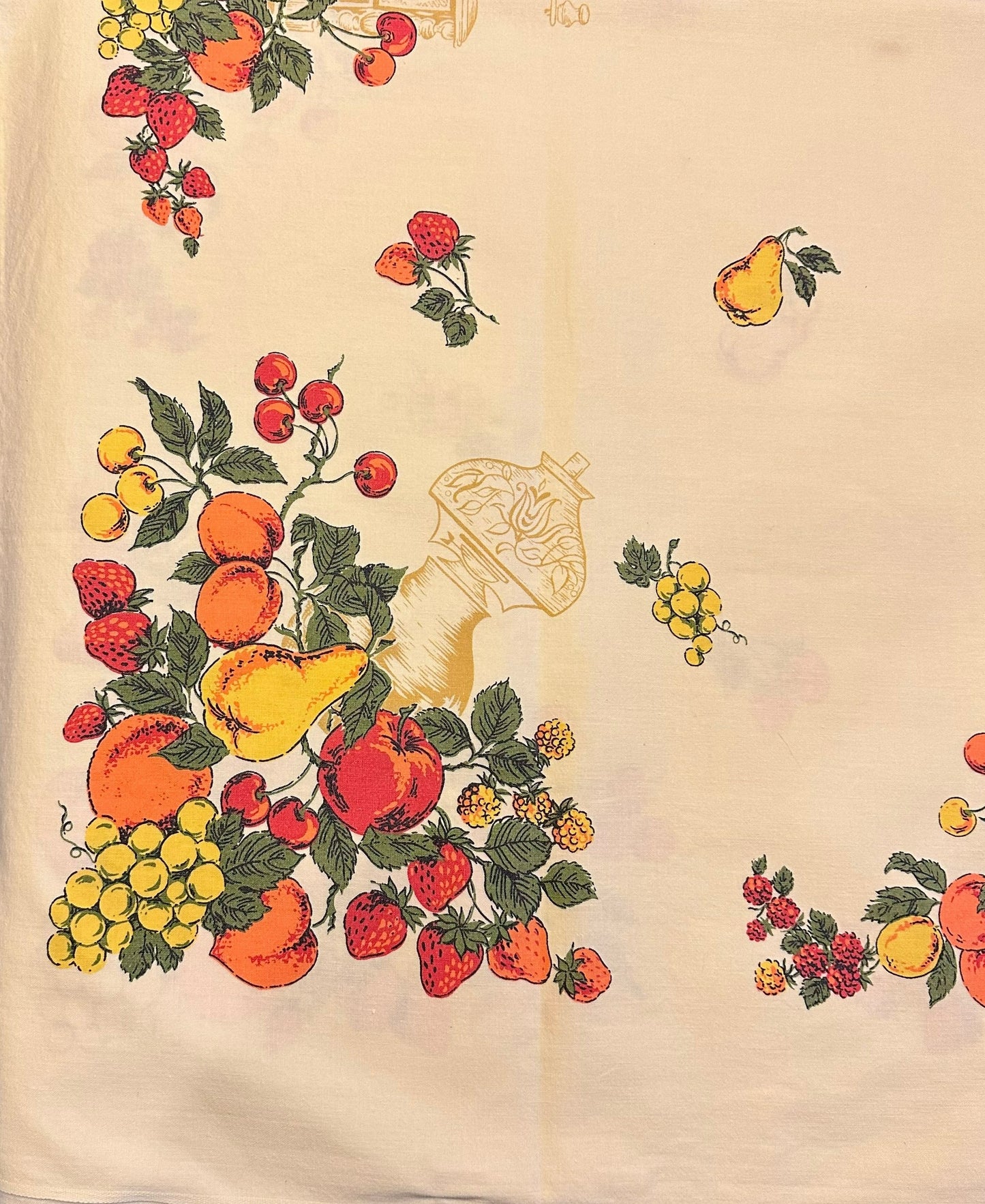 Fruit Pattern Light Yellow Tablecloth