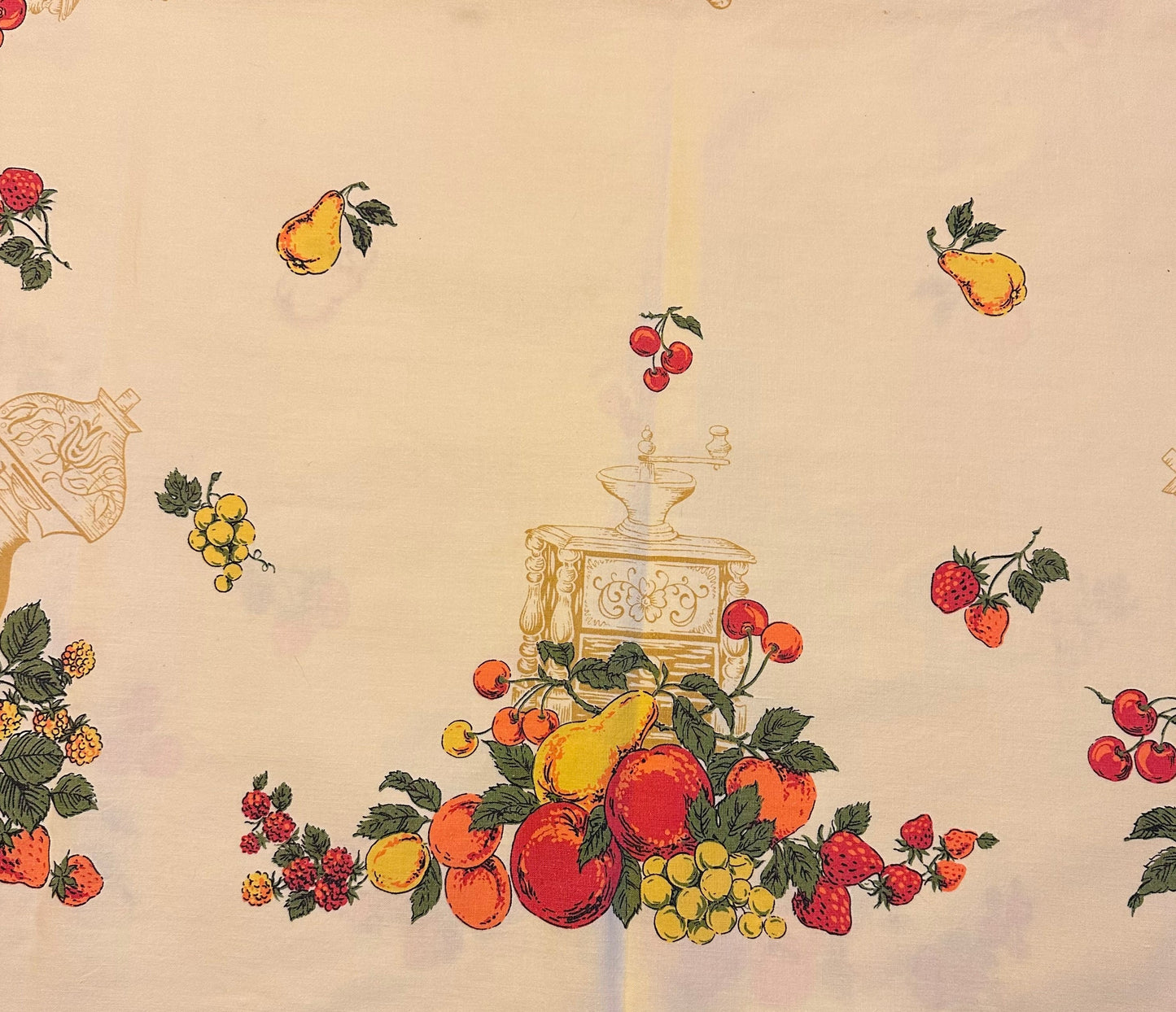 Fruit Pattern Light Yellow Tablecloth