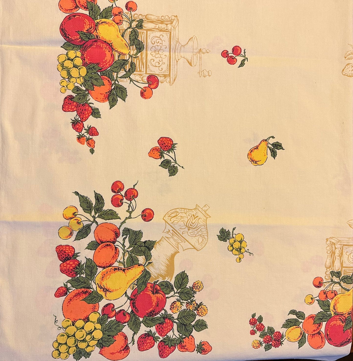 Fruit Pattern Light Yellow Tablecloth