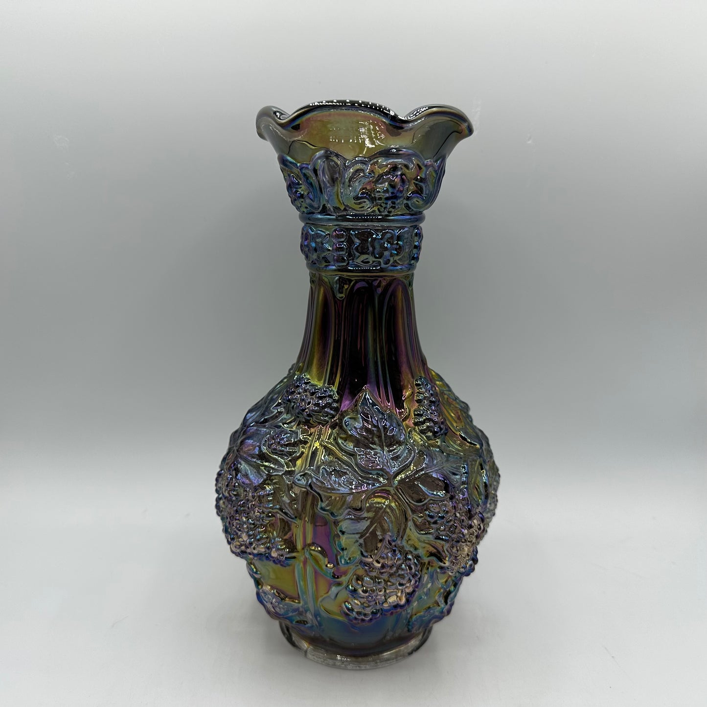 Imperial Glass Loganberry Vase, Smokey Blue