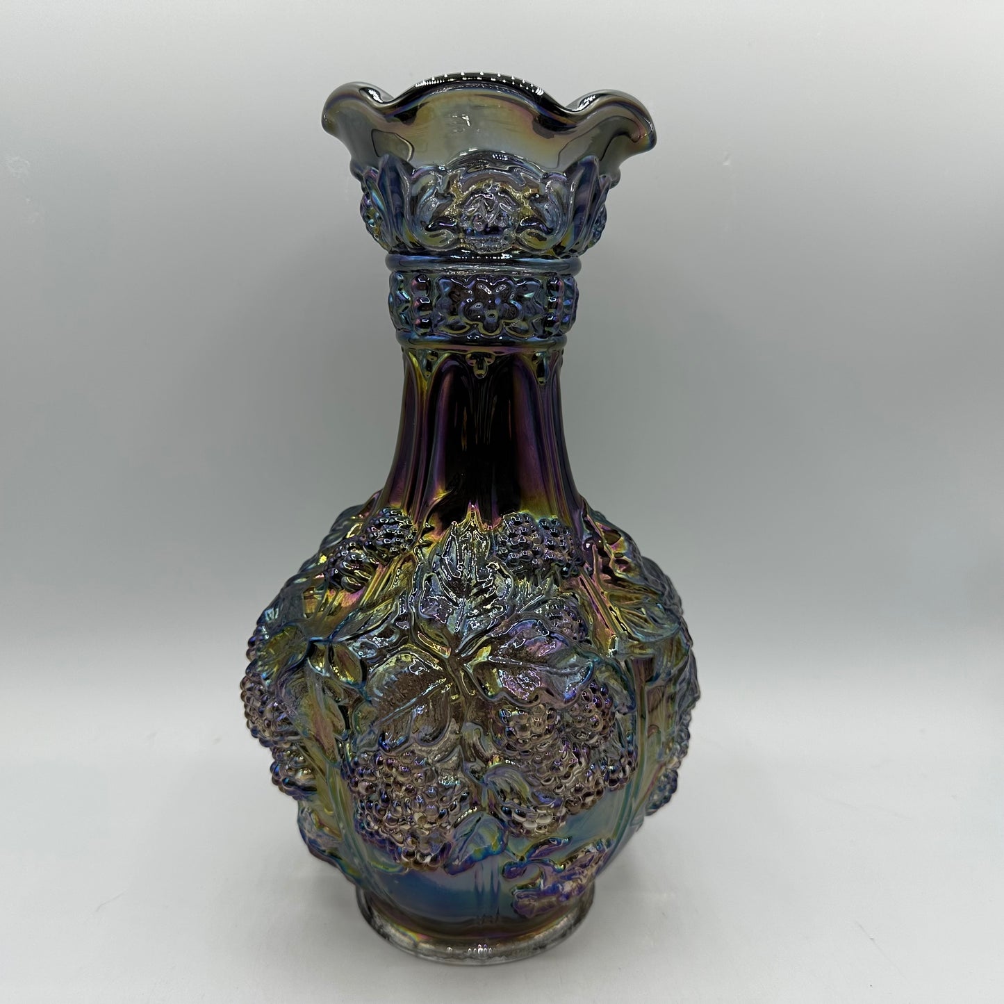 Imperial Glass Loganberry Vase, Smokey Blue