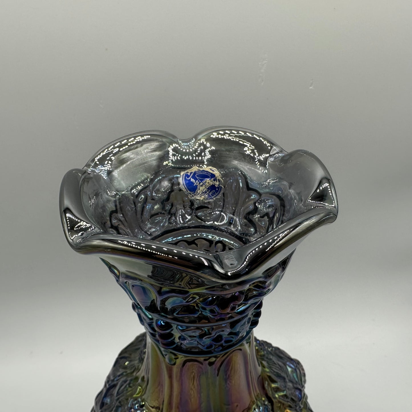 Imperial Glass Loganberry Vase, Smokey Blue