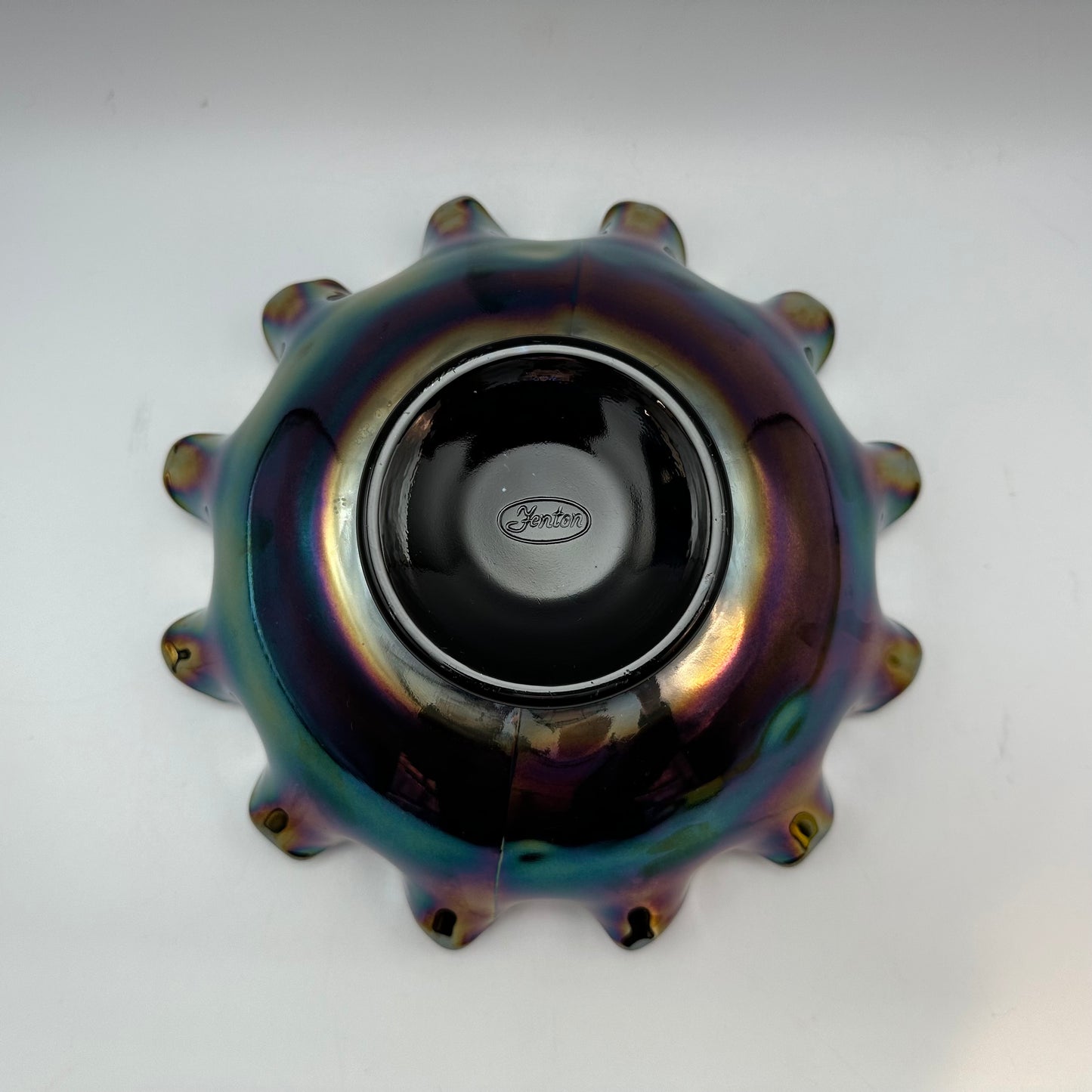 Fenton Amethyst Carnival Holly & Berries Bowl