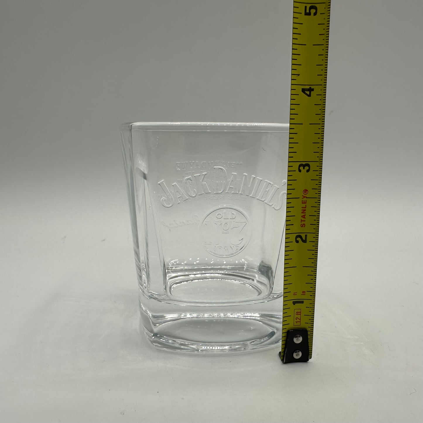 Jack Daniels Whiskey Glasses,Embossed No.7, Square, Set of 2