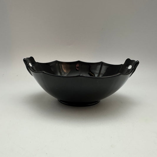 LE Smith Black Amethyst Glass Double Handled Bowl