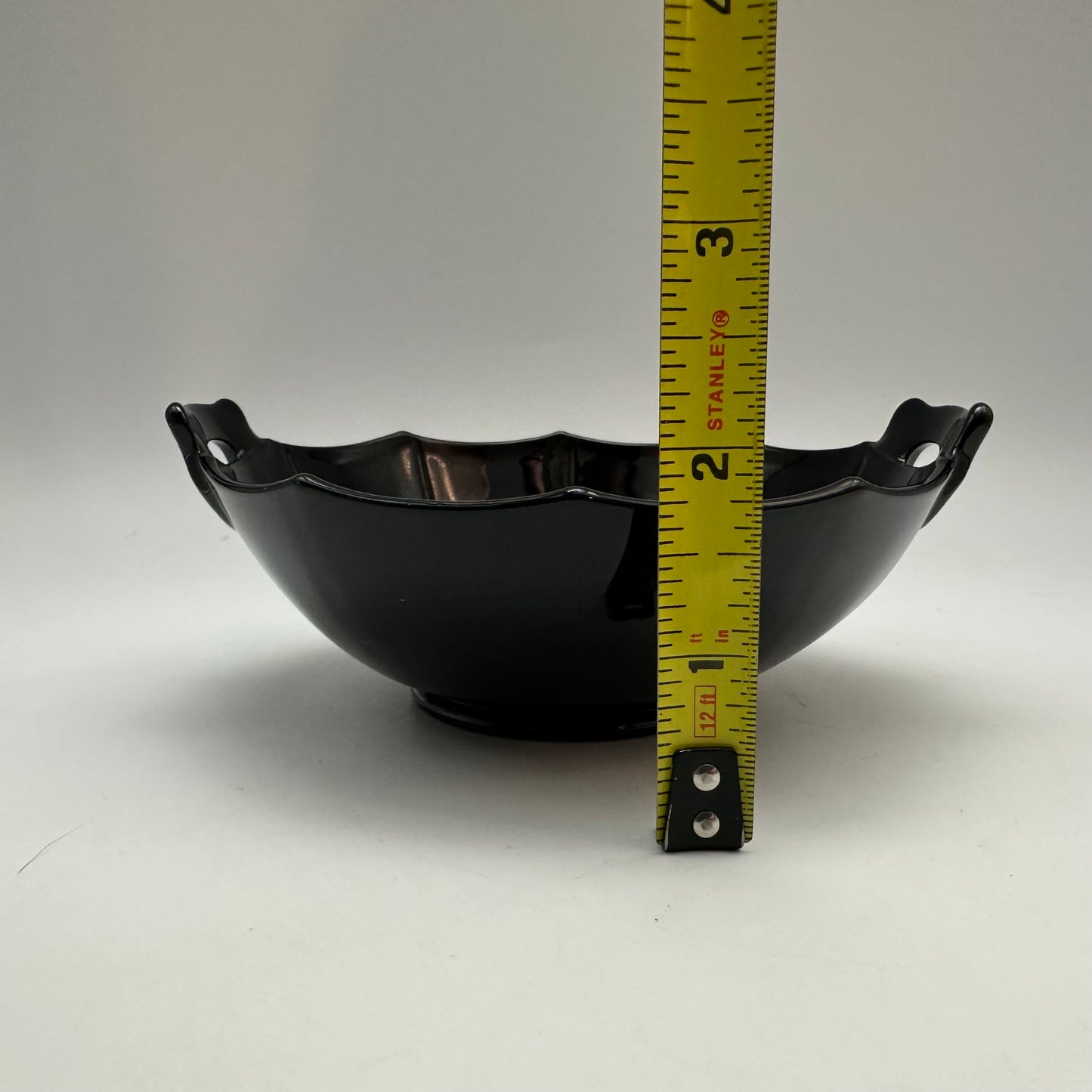 LE Smith Black Amethyst Glass Double Handled Bowl