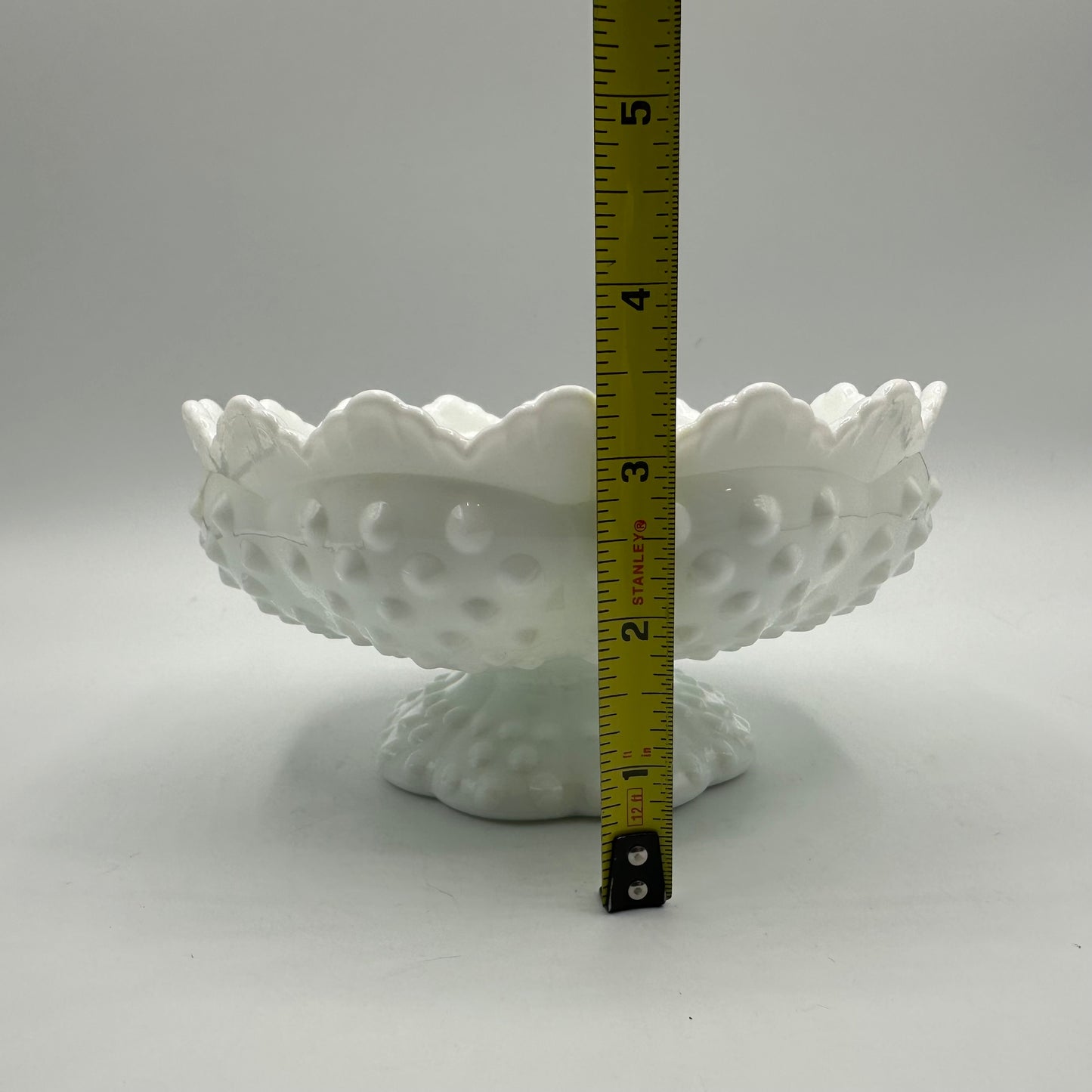 Fenton Hobnail Milk Glass Candle Bowl Centerpiece Candle Holder