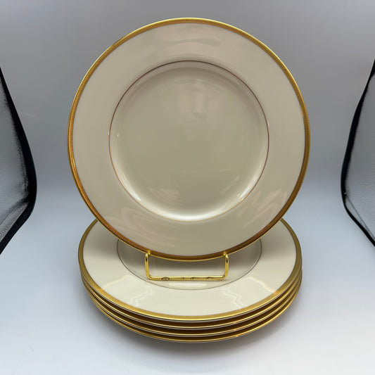 Lenox Tuxedo Dinner Plates, Set of 5, Gold Back Stamp