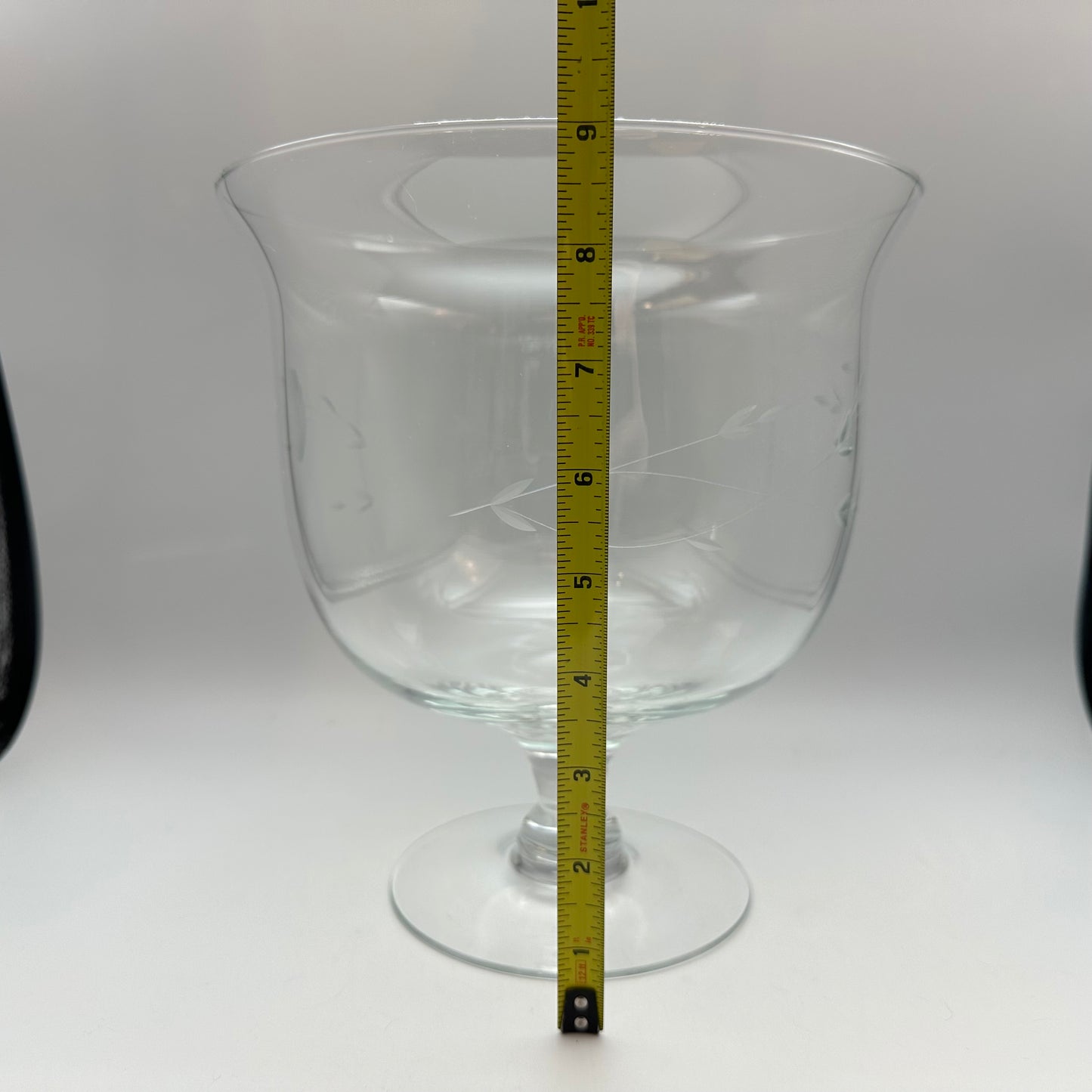 Princess House 9" Pedestal Bowl, Etched Heritage Design