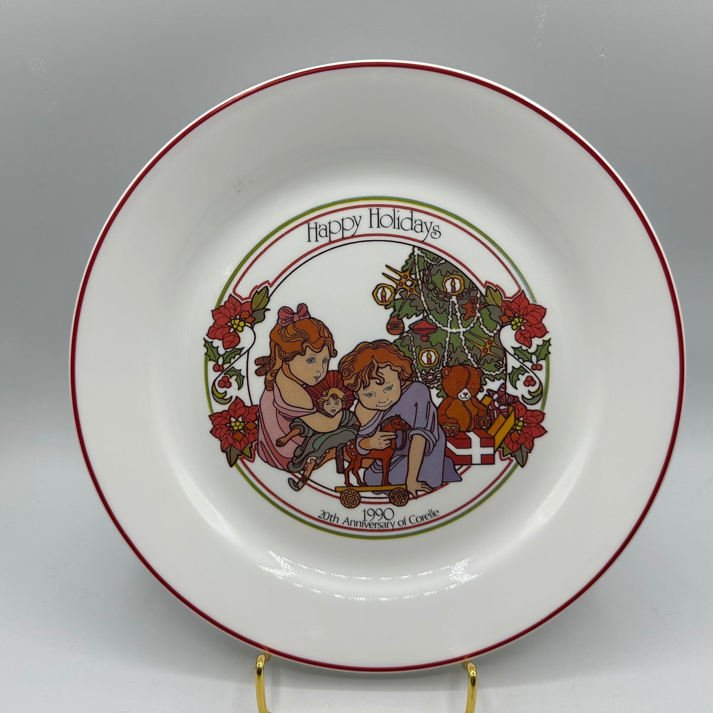 Corelle 1990 Christmas Plate Limited Edition, 20th Anniversary
