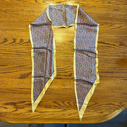Echo Scarf- Floral Pattern Pink, Blue, & Tan- Oblong