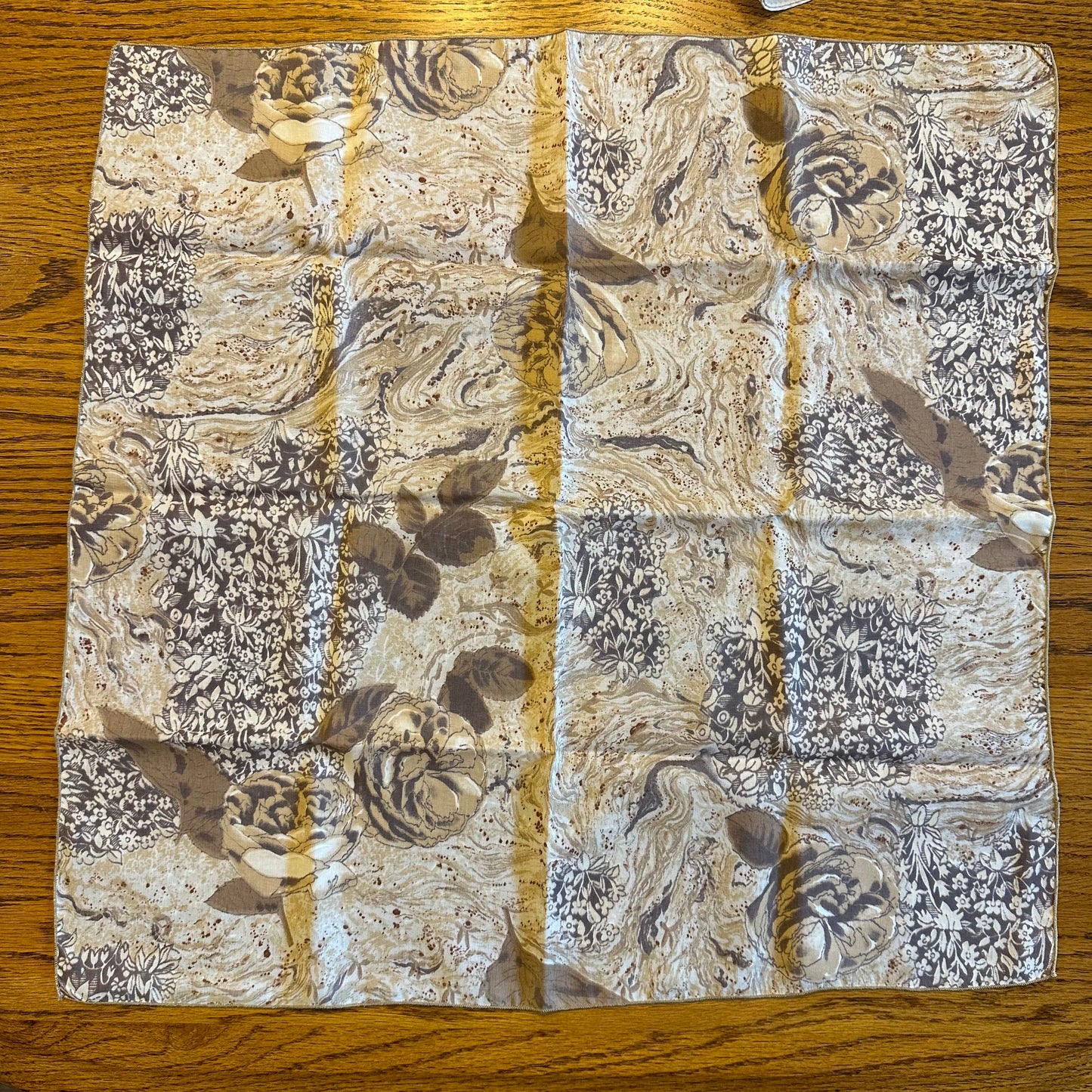 Scarves- Blues and Browns- Mixed Textiles & Sizes- Lot of 6